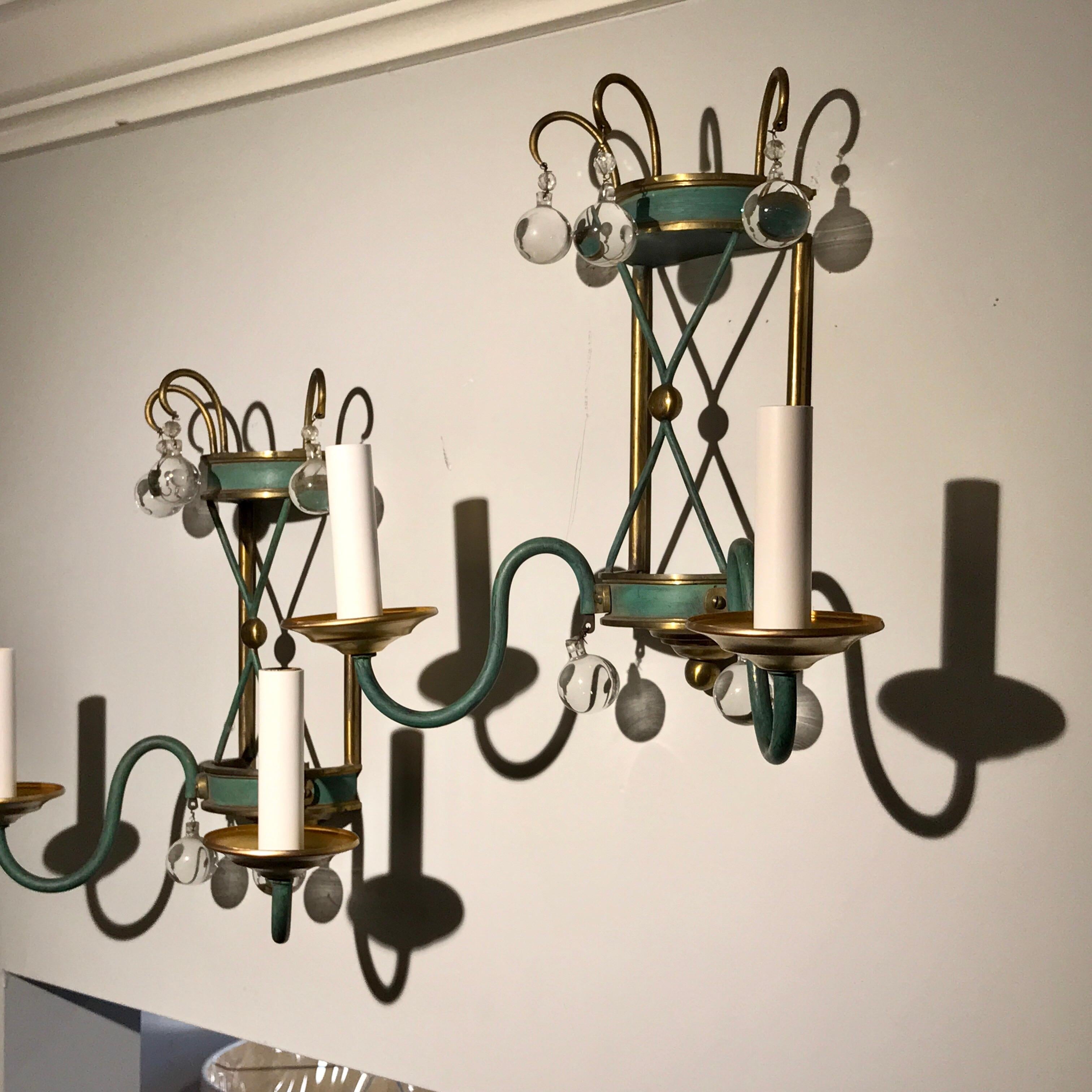 Pair of French Modern Wall Sconces For Sale 1