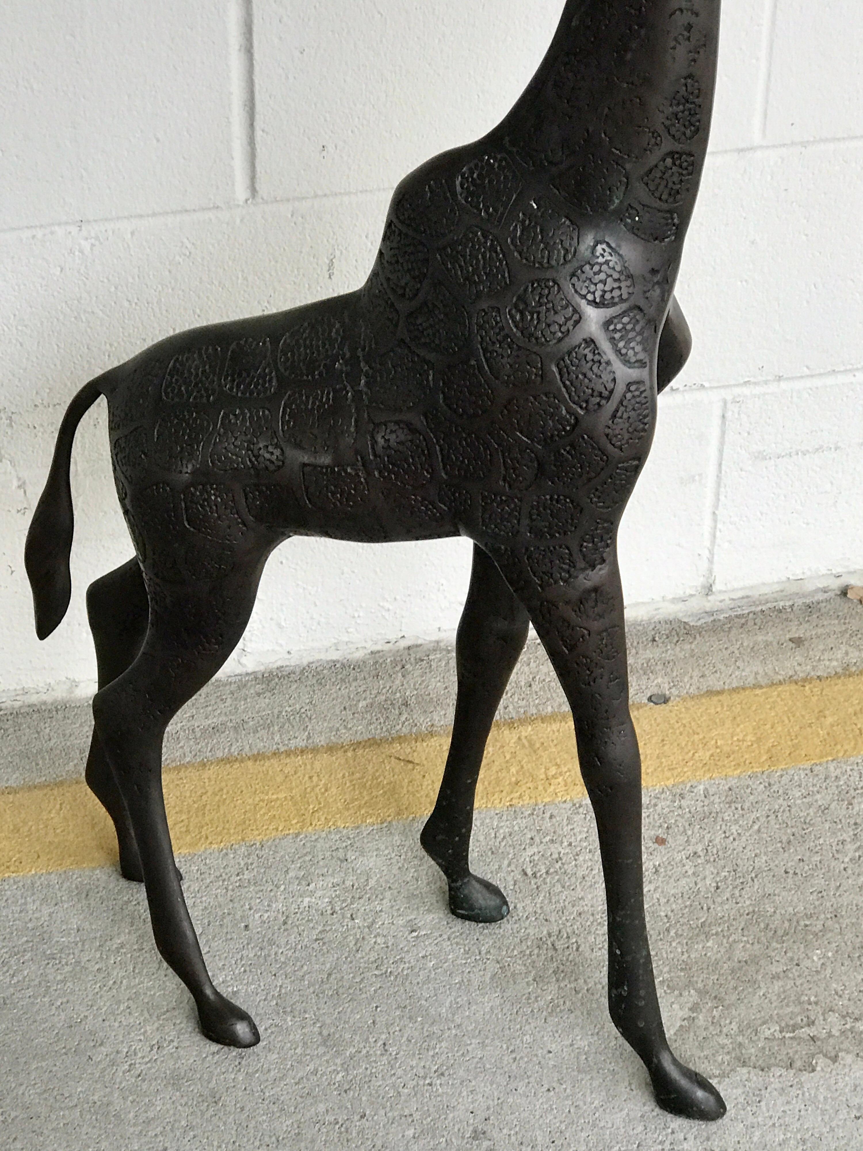 Midcentury Bronze Sculpture of a Giraffe For Sale 5