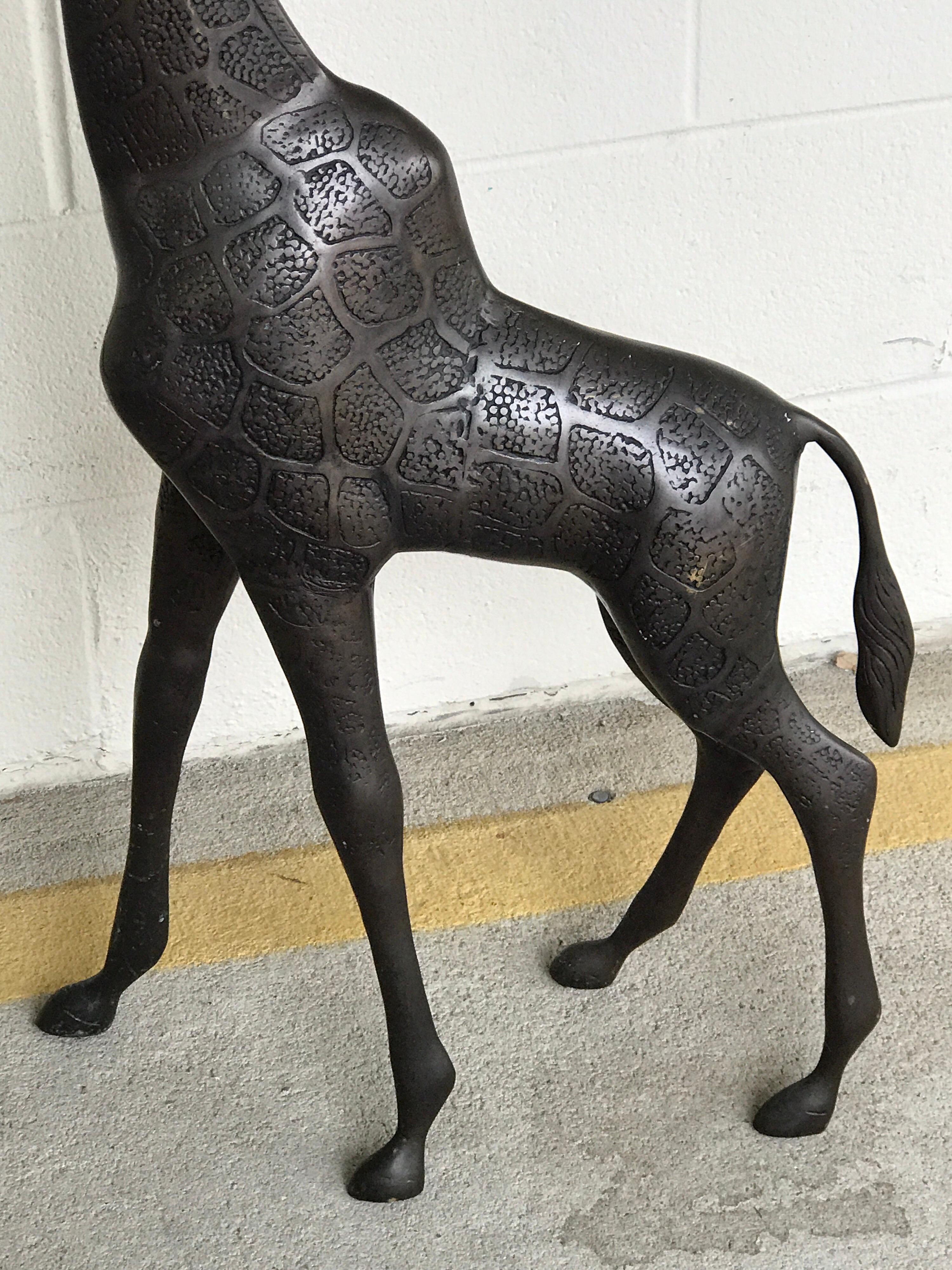 Midcentury Bronze Sculpture of a Giraffe For Sale 9
