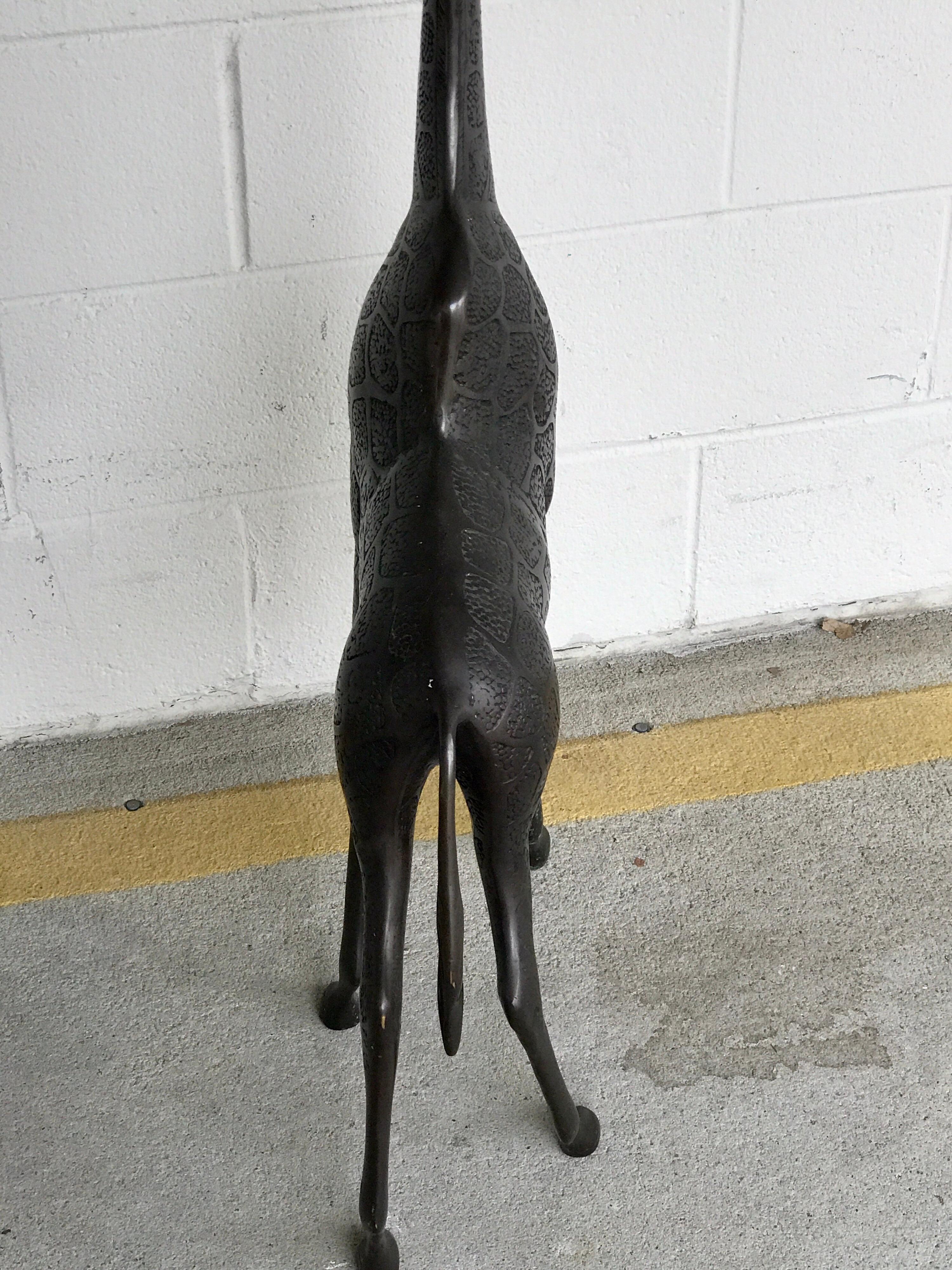 Midcentury Bronze Sculpture of a Giraffe For Sale 11