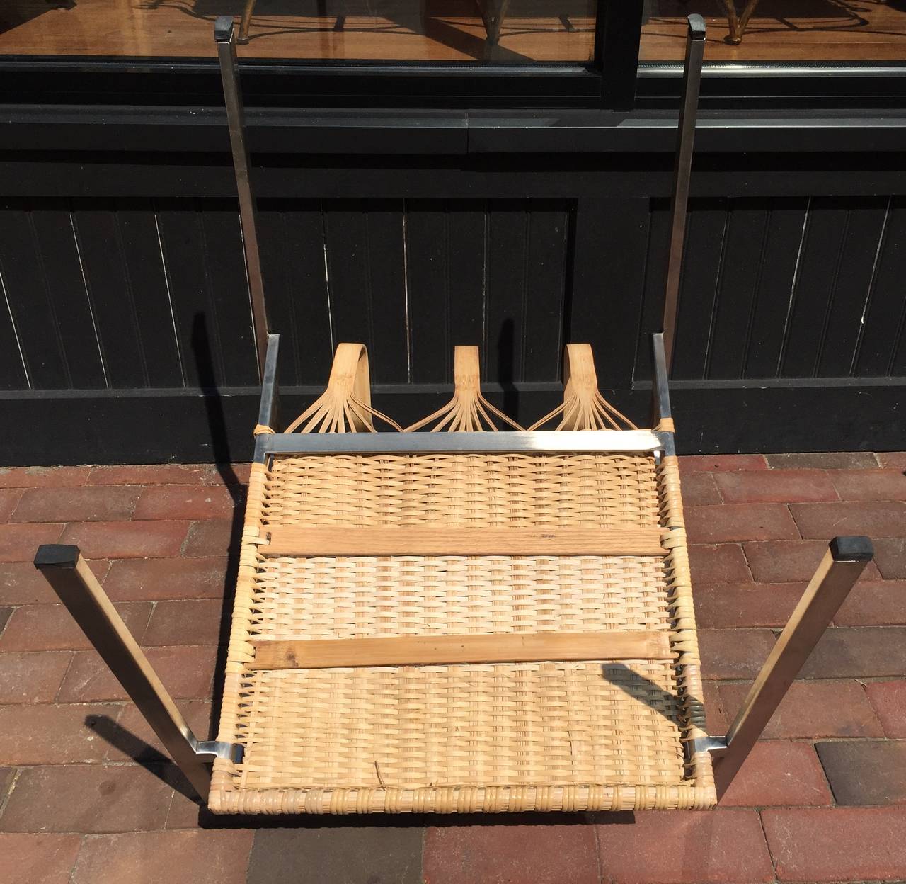 Four Adrien Gardere Woven Bamboo and Rattan Chairs In Excellent Condition For Sale In Atlanta, GA