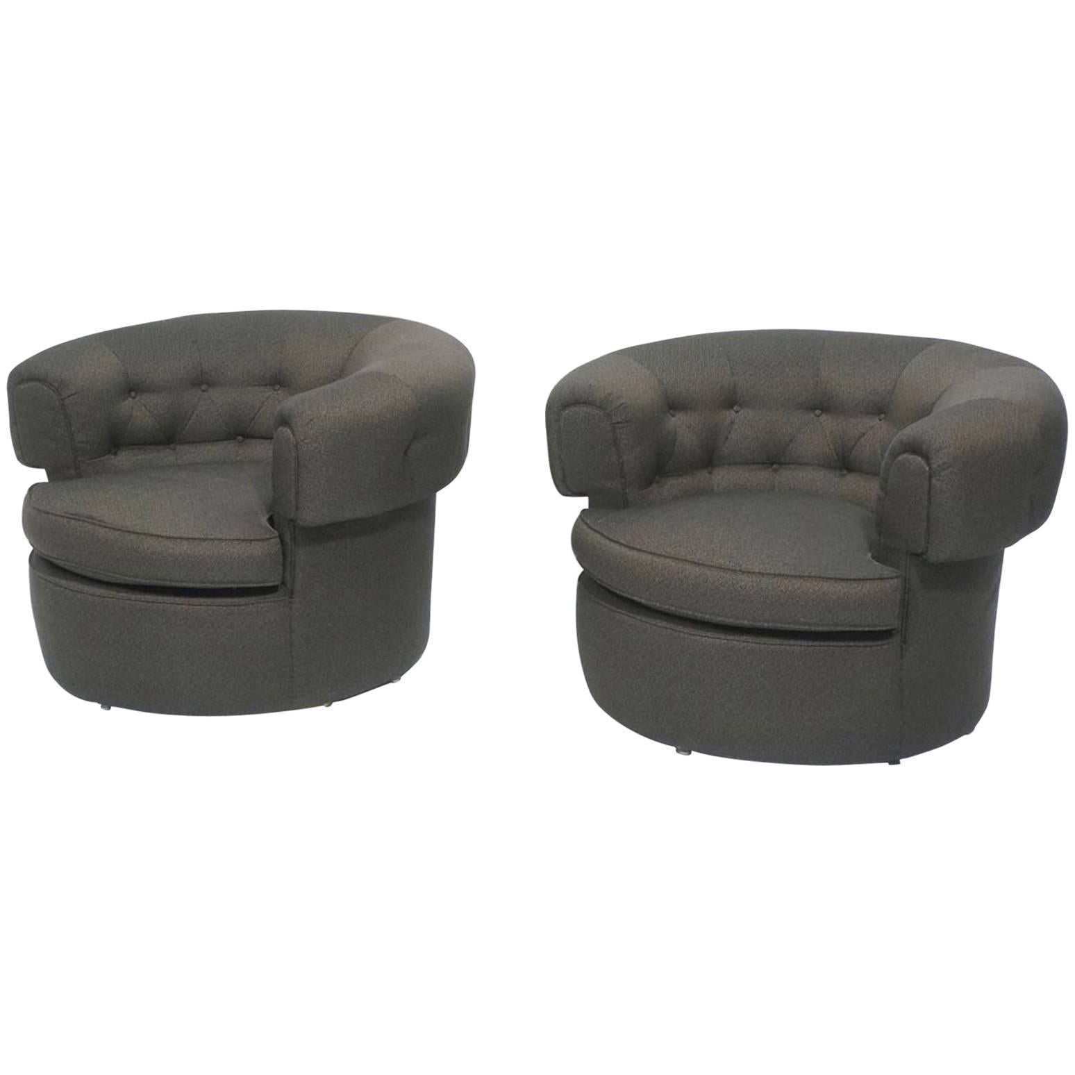 Pair of Rolling Swivel Chairs by Modern Age
