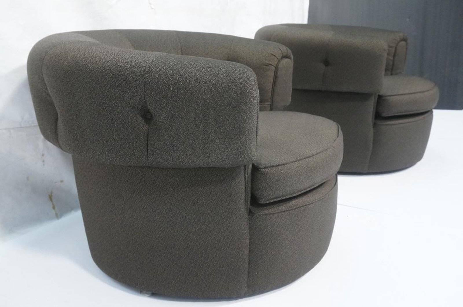 American Pair of Rolling Swivel Chairs by Modern Age
