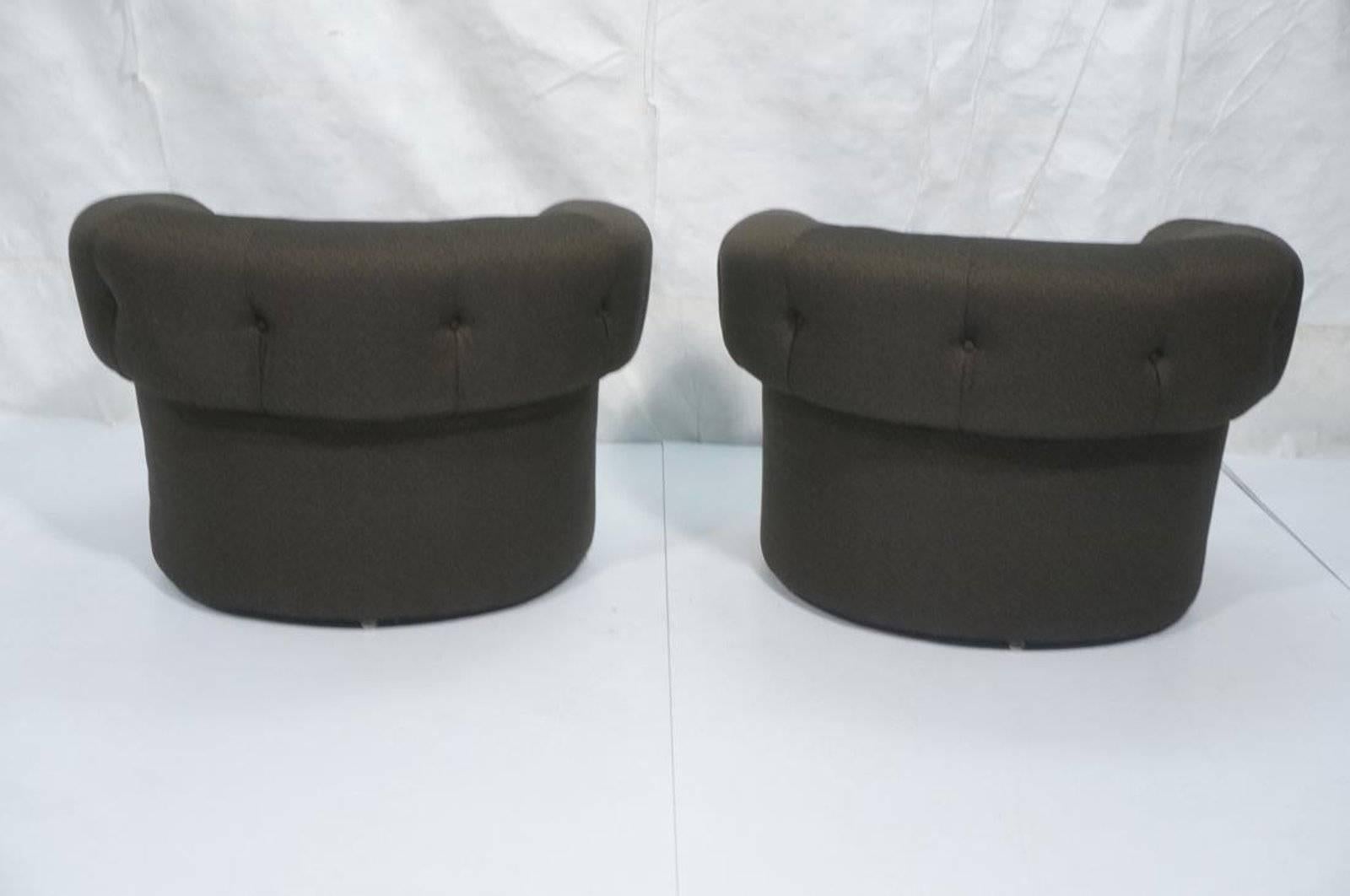 Pair of Rolling Swivel Chairs by Modern Age In Good Condition In Atlanta, GA