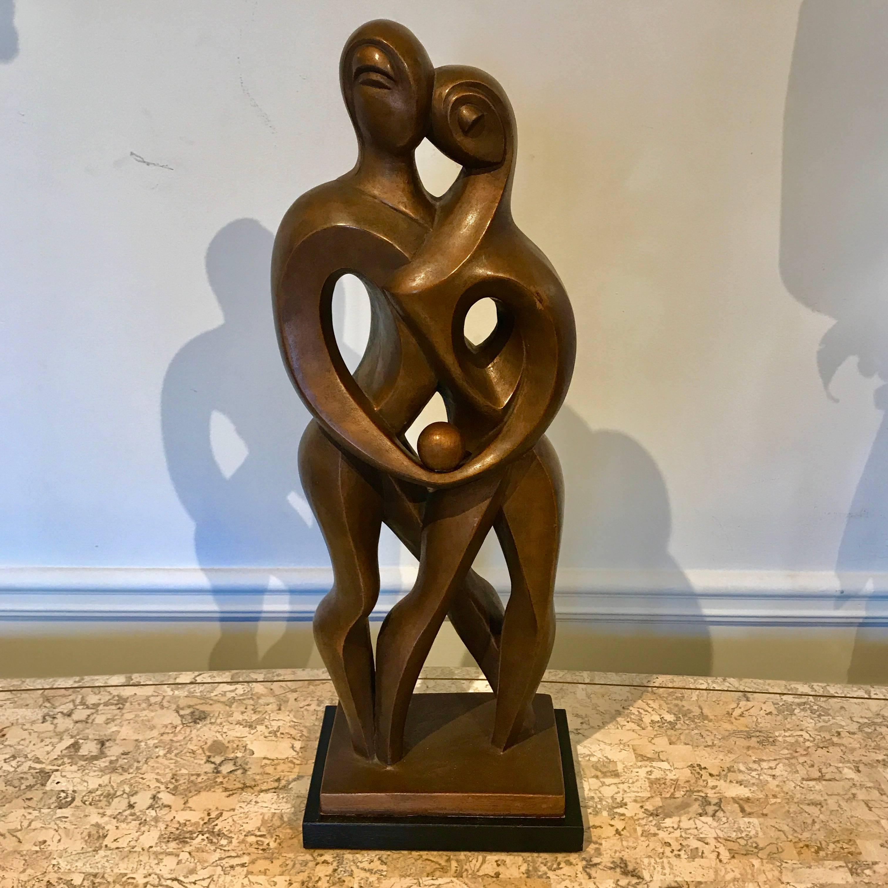 Adam & Eve bronze sculpture signed Zavel Silber
Zavel (Zavel Silber) Zavel is active/lives in New York / Latvia. Sculptor and painter
Midcentury abstract bronze-clad sculpture
Beautifully cast and modeled thick bronze over plaster