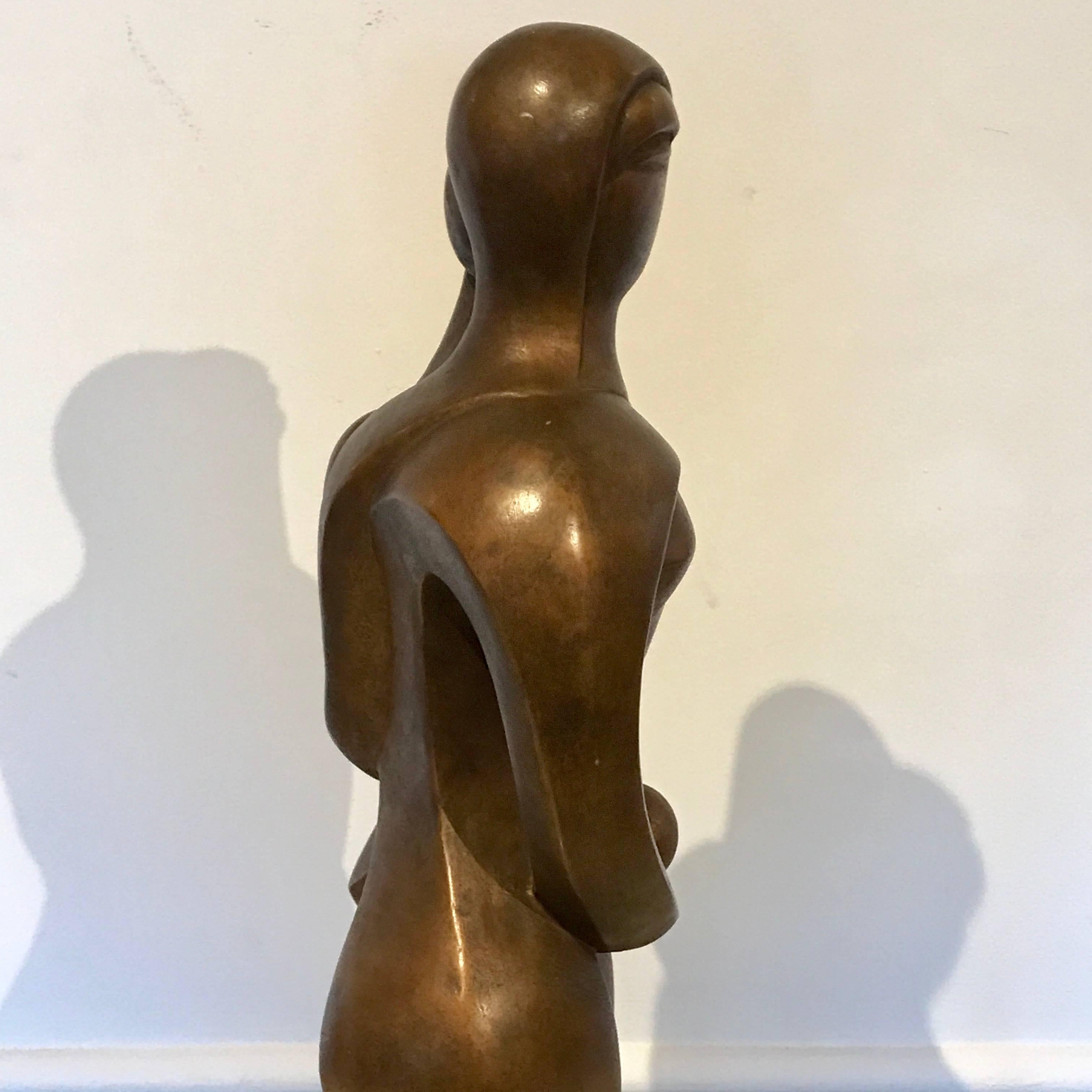Adam & Eve Bronze Sculpture Signed Zavel Silber For Sale 1