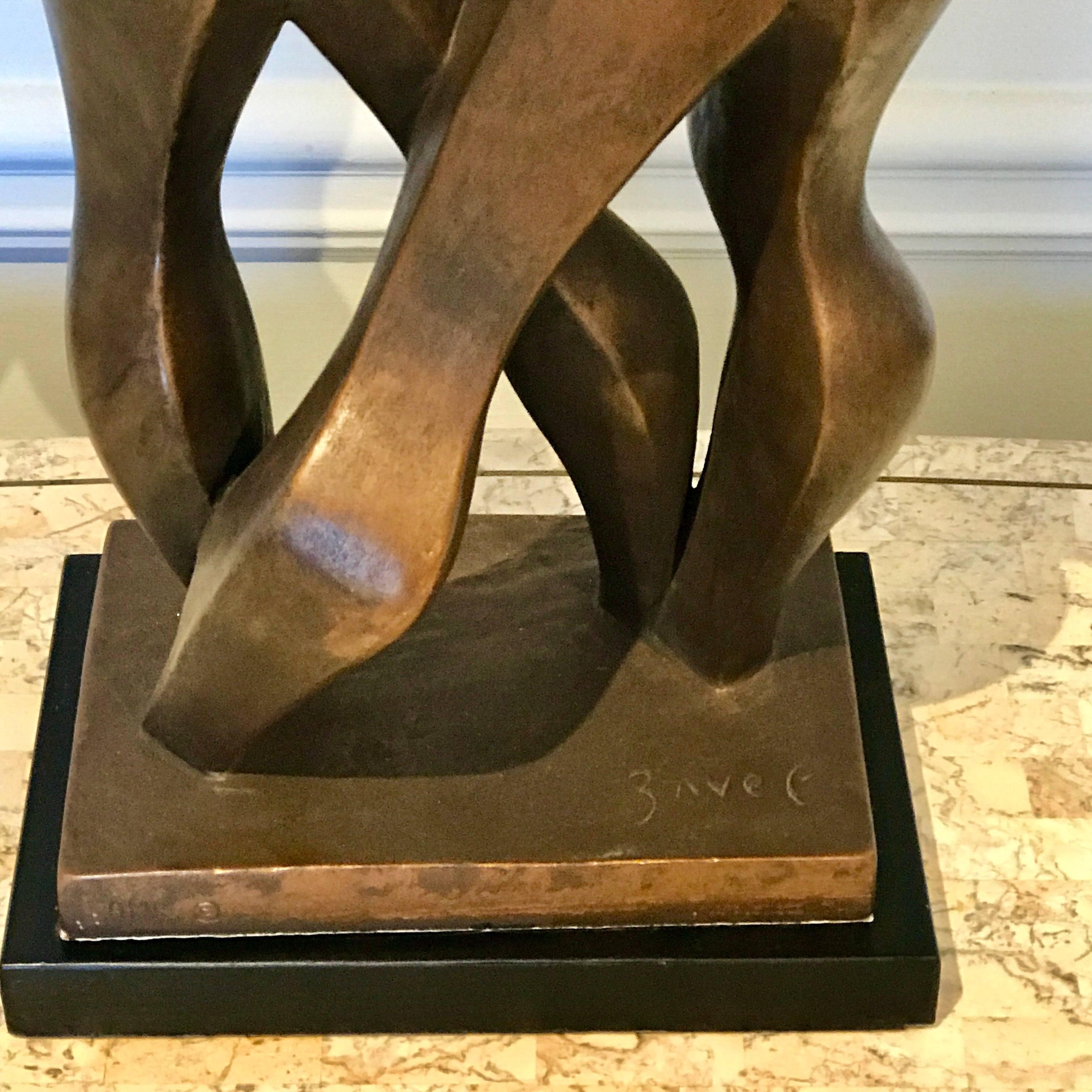 Adam & Eve Bronze Sculpture Signed Zavel Silber For Sale 2