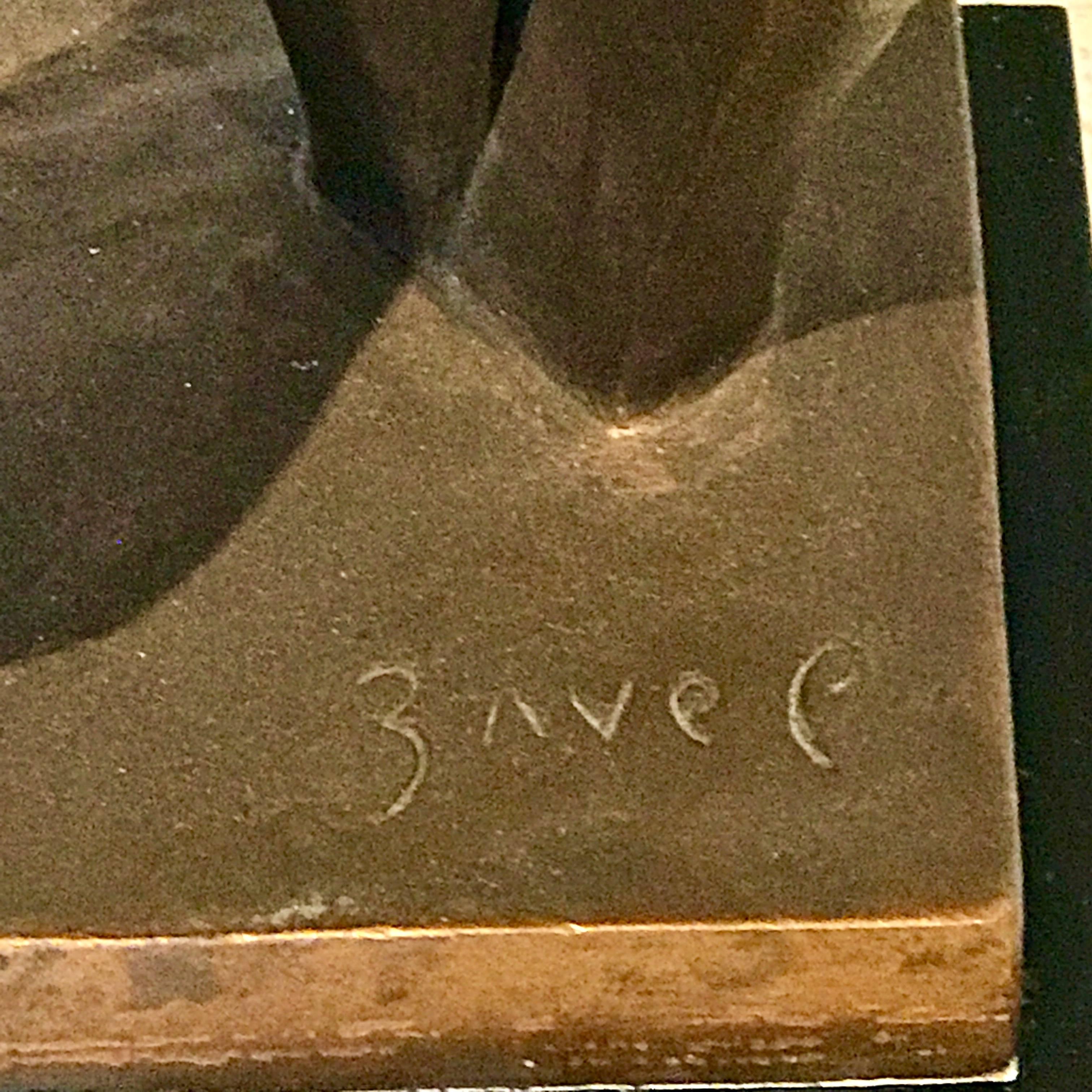 Adam & Eve Bronze Sculpture Signed Zavel Silber For Sale 3