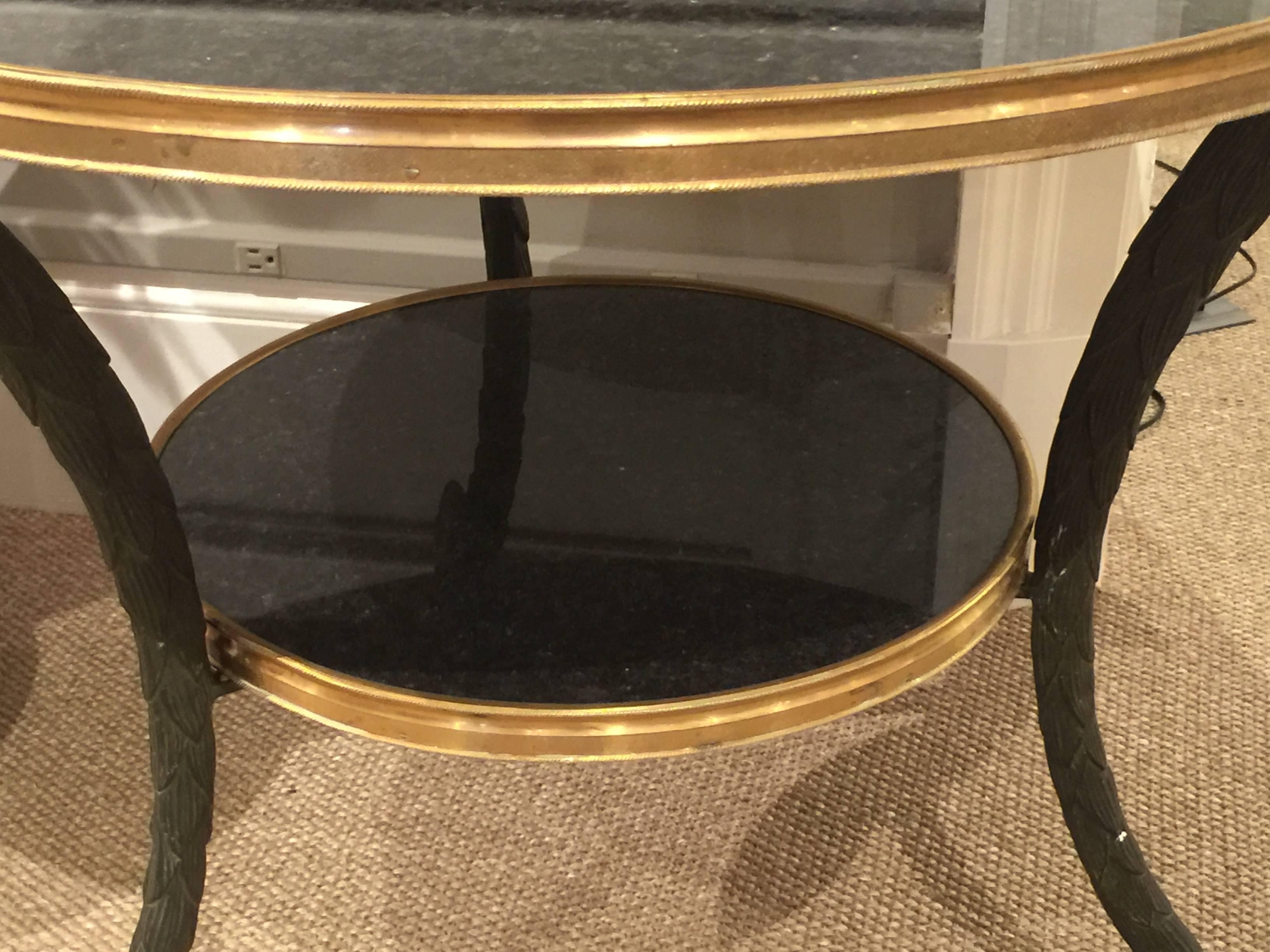 French Large Neoclassical Gilt Bronze Gueridon