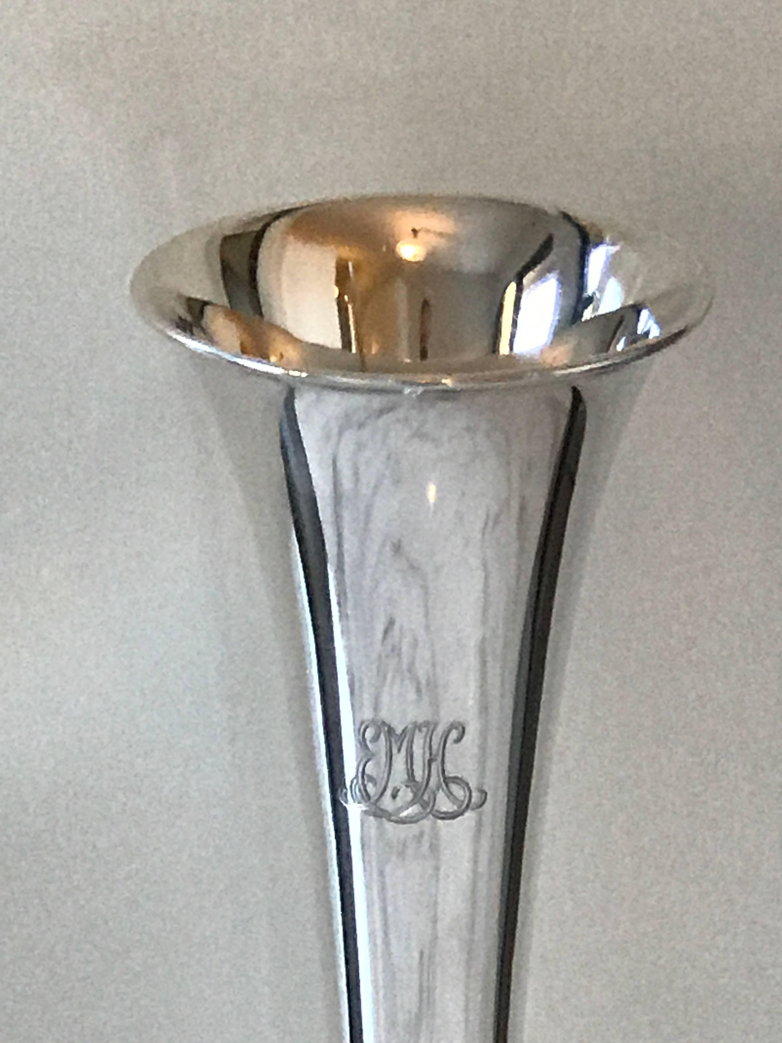 Tiffany & Co. sterling trumpet vase, 4