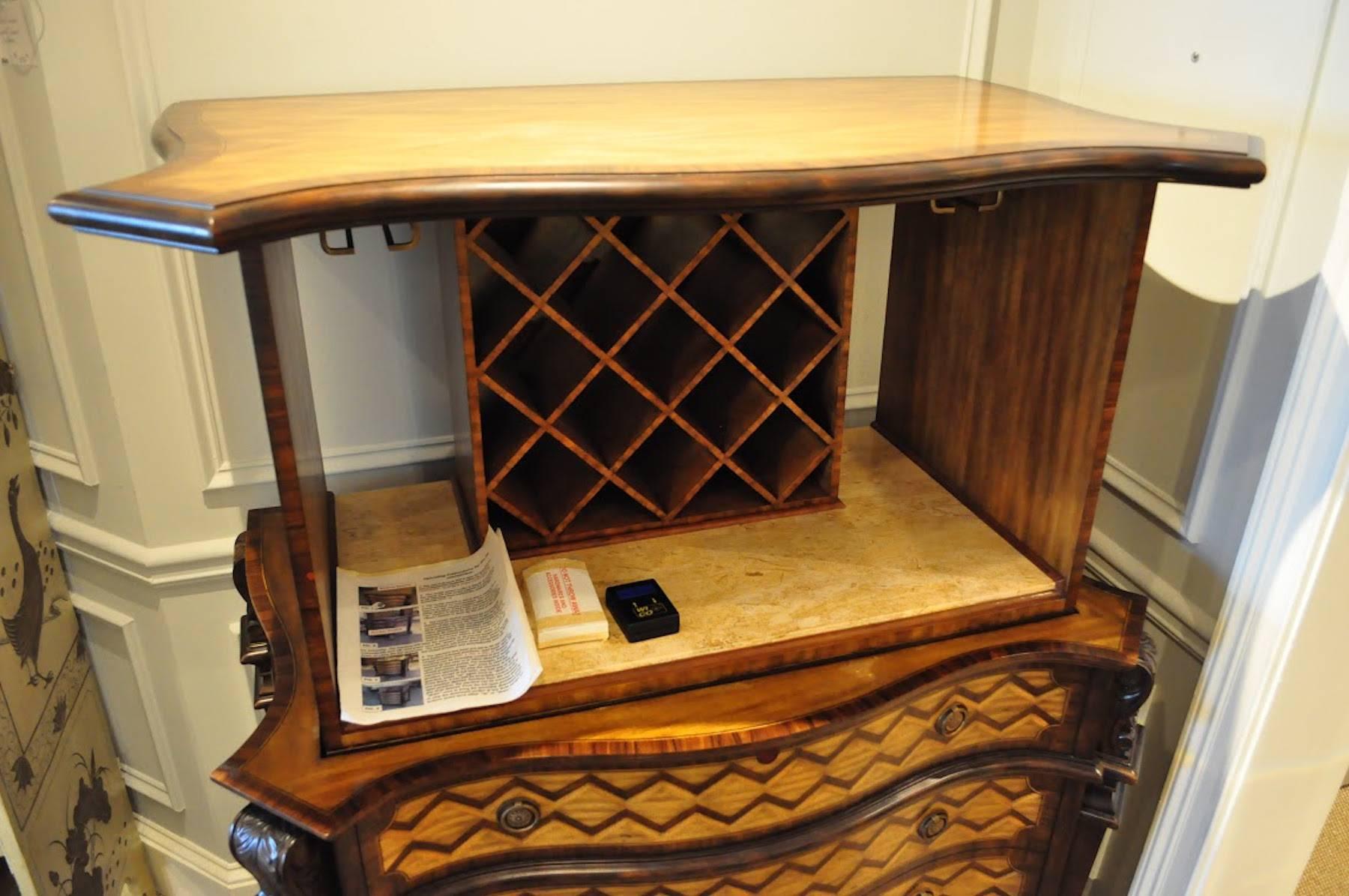 Brass Maitland Smith Mechanical Bar or TV Cabinet