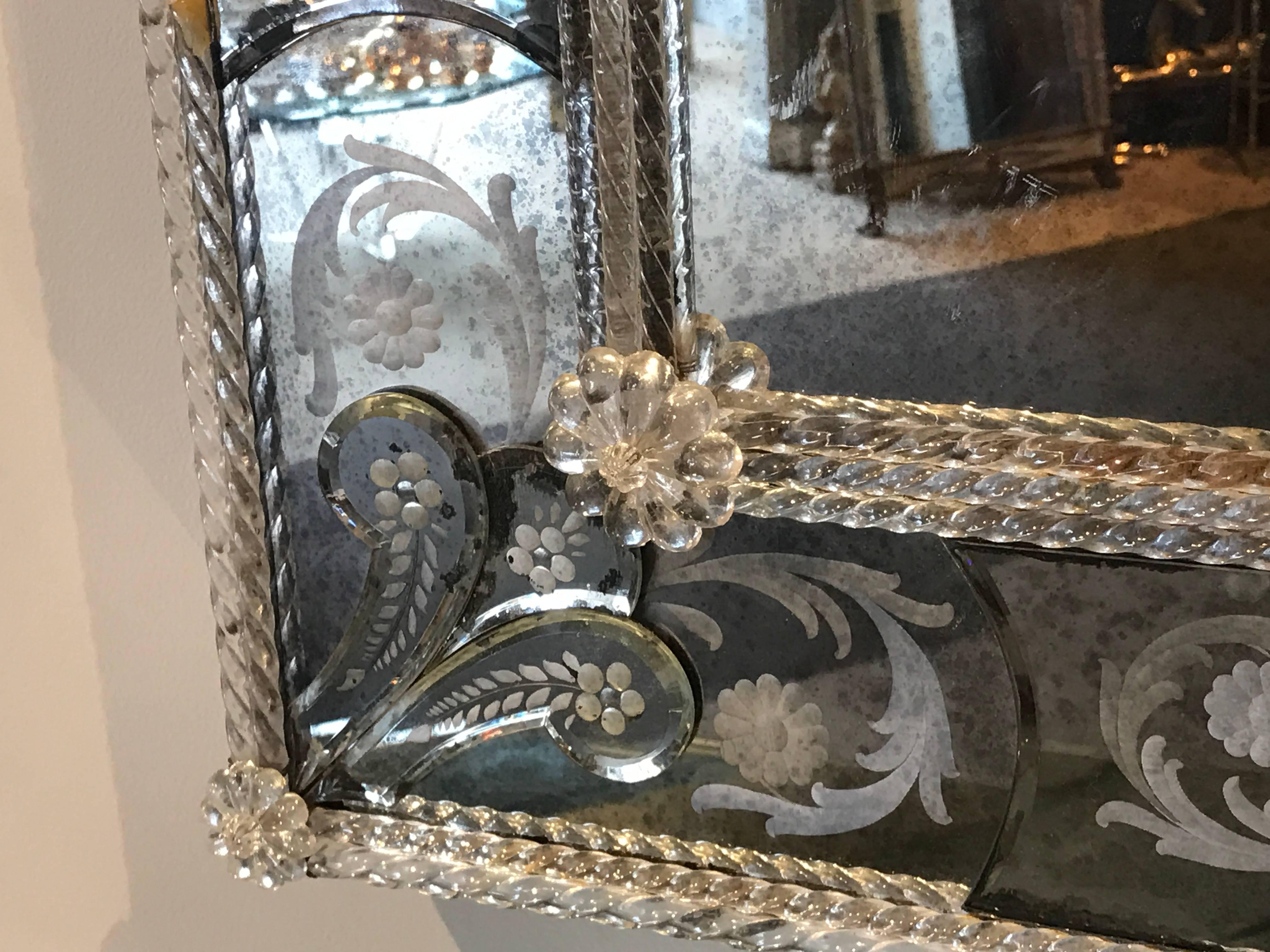 19th Century Venetian Engraved Mirror 1