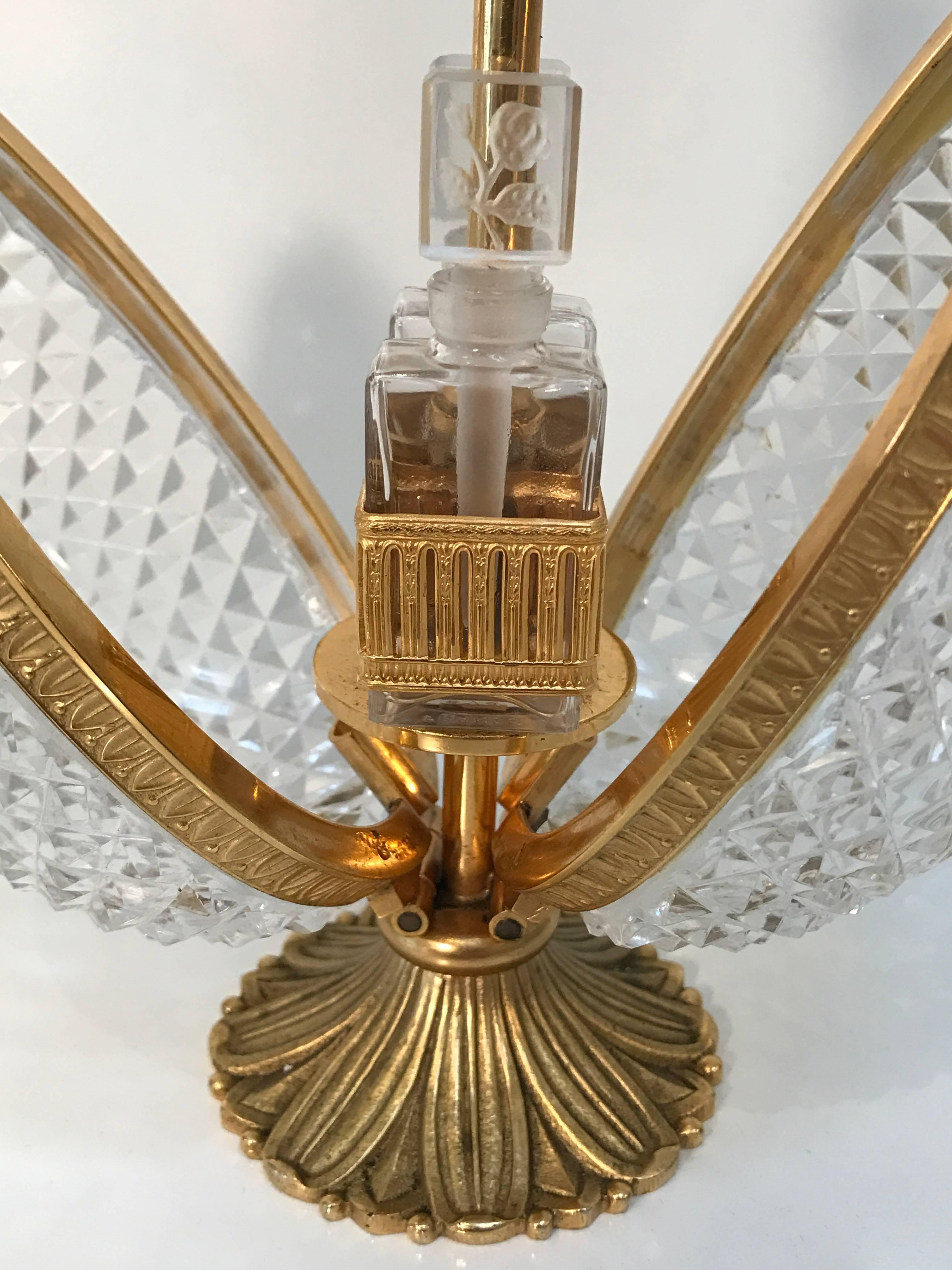20th Century French Ormolu-Mounted Crystal Egg Perfume