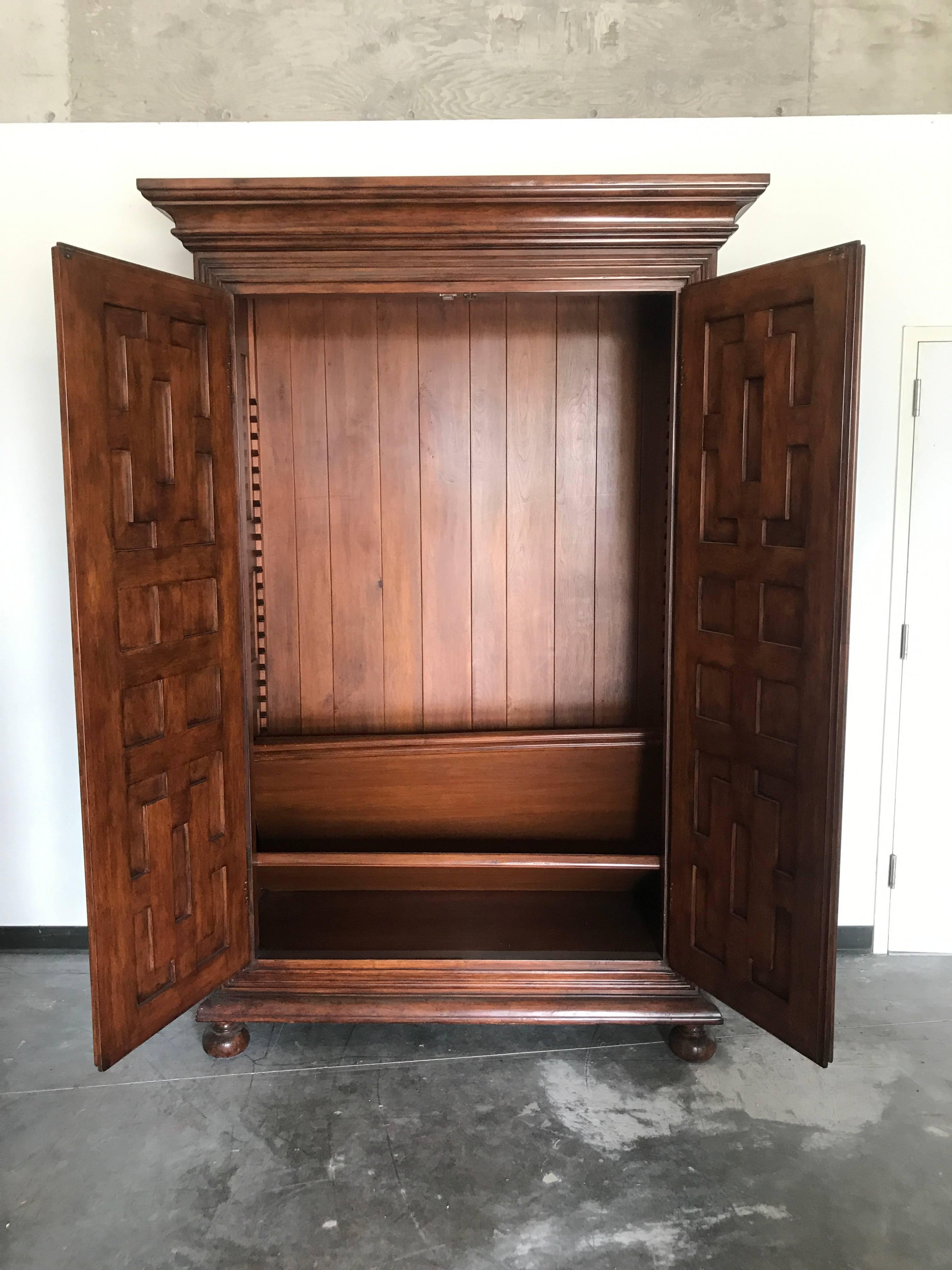 Carved Geometric Armoire by Charles Pollock for the William Switzer Collection
