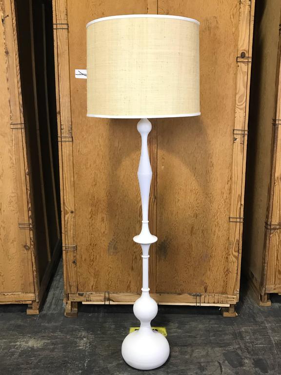 Tall Segmented Blanc De Chine Porcelain Floor Lamp After Go Giacometti