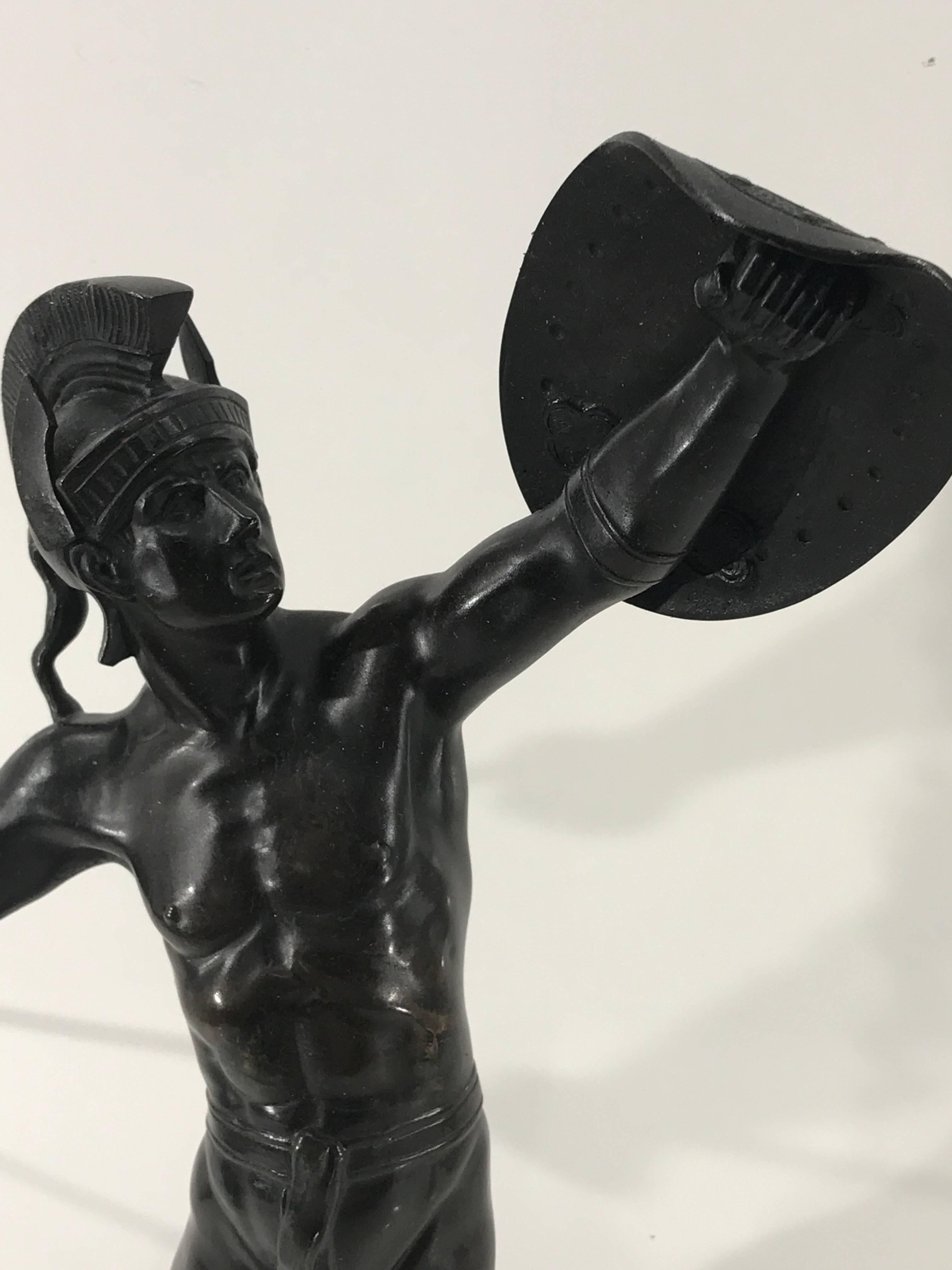 European Grand Tour Bronze Sculpture of Ares in Combat, by F. Zwierzejewski