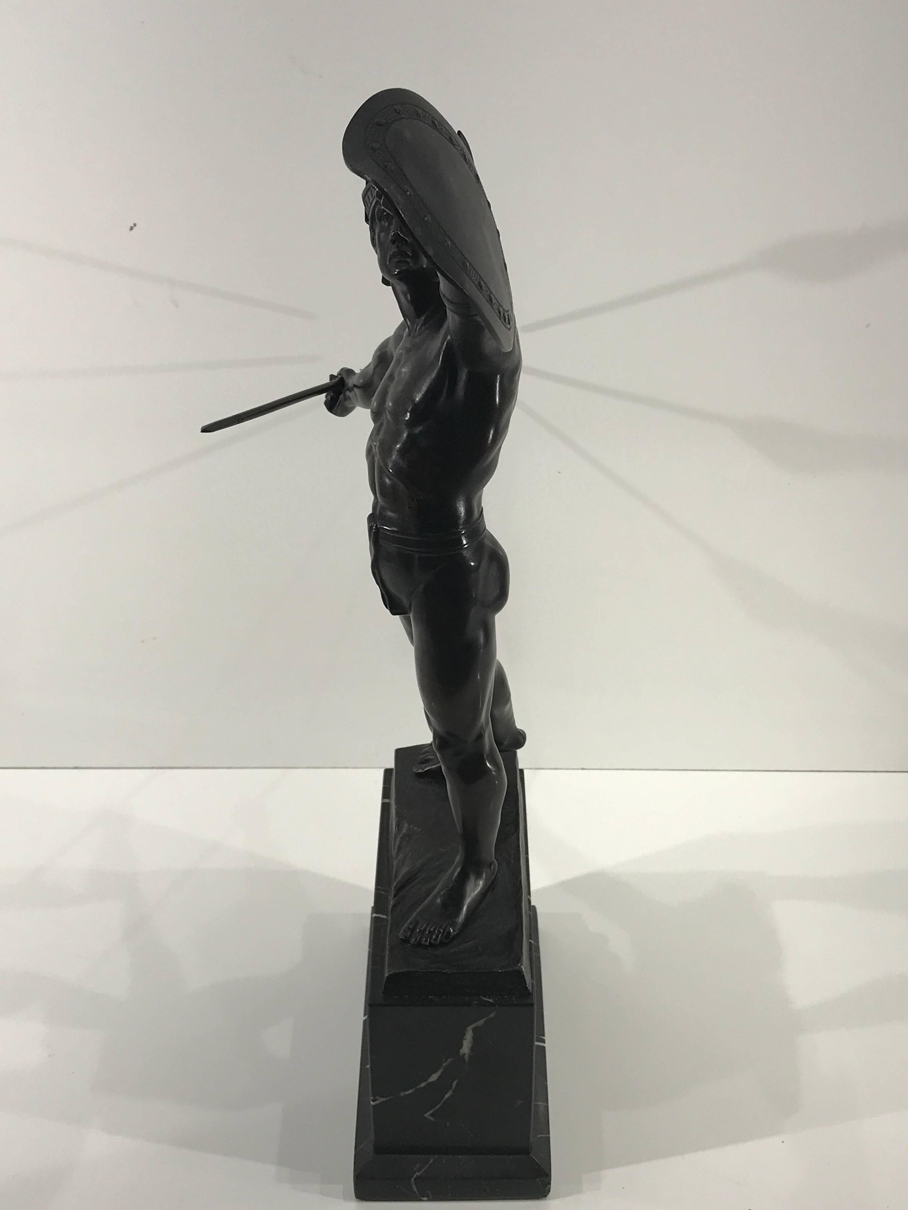 Grand Tour Bronze Sculpture of Ares in Combat, by F. Zwierzejewski In Excellent Condition In Atlanta, GA