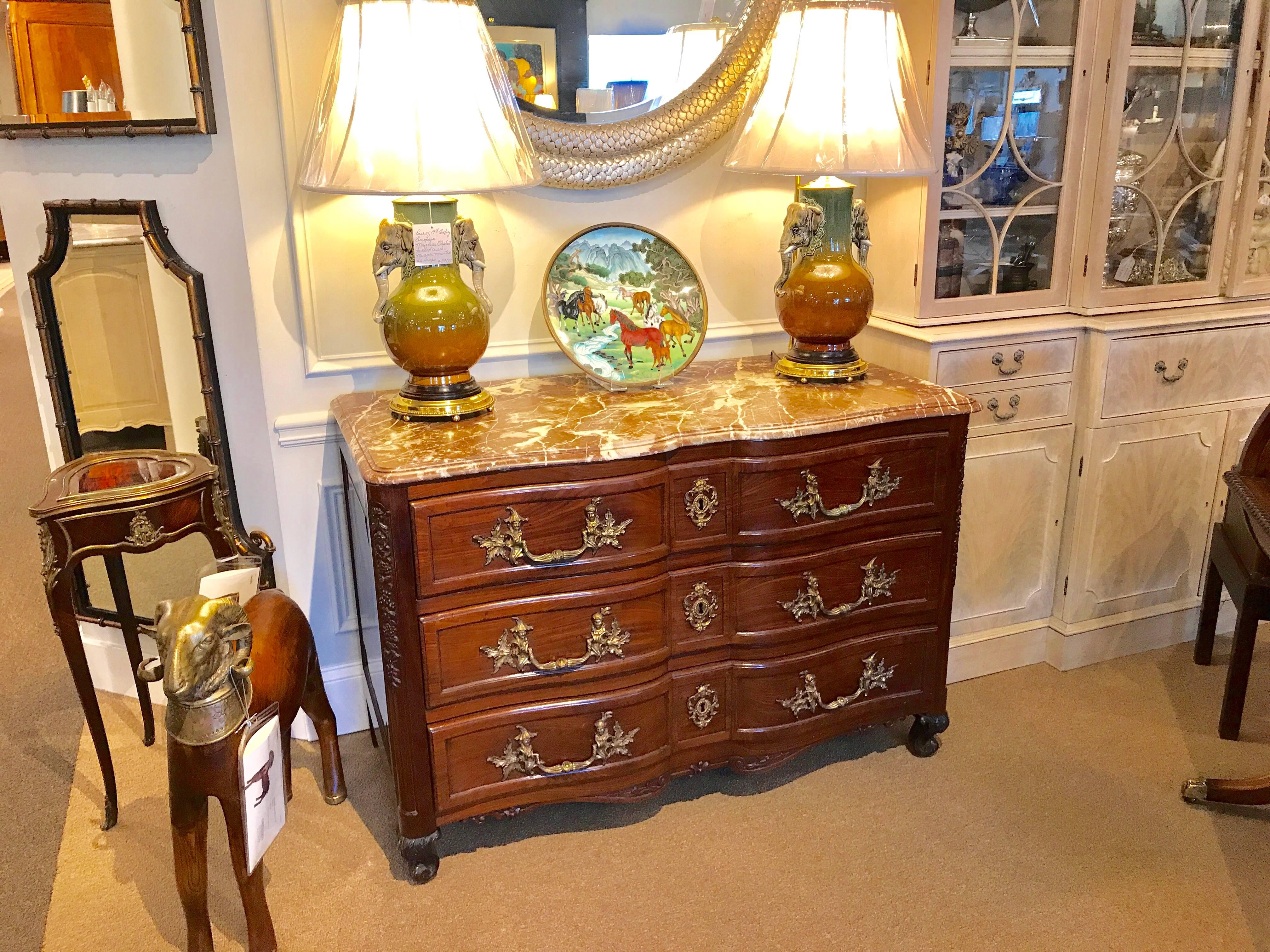 Ormolu Regence Chinoiserie Marble-Top Commode For Sale