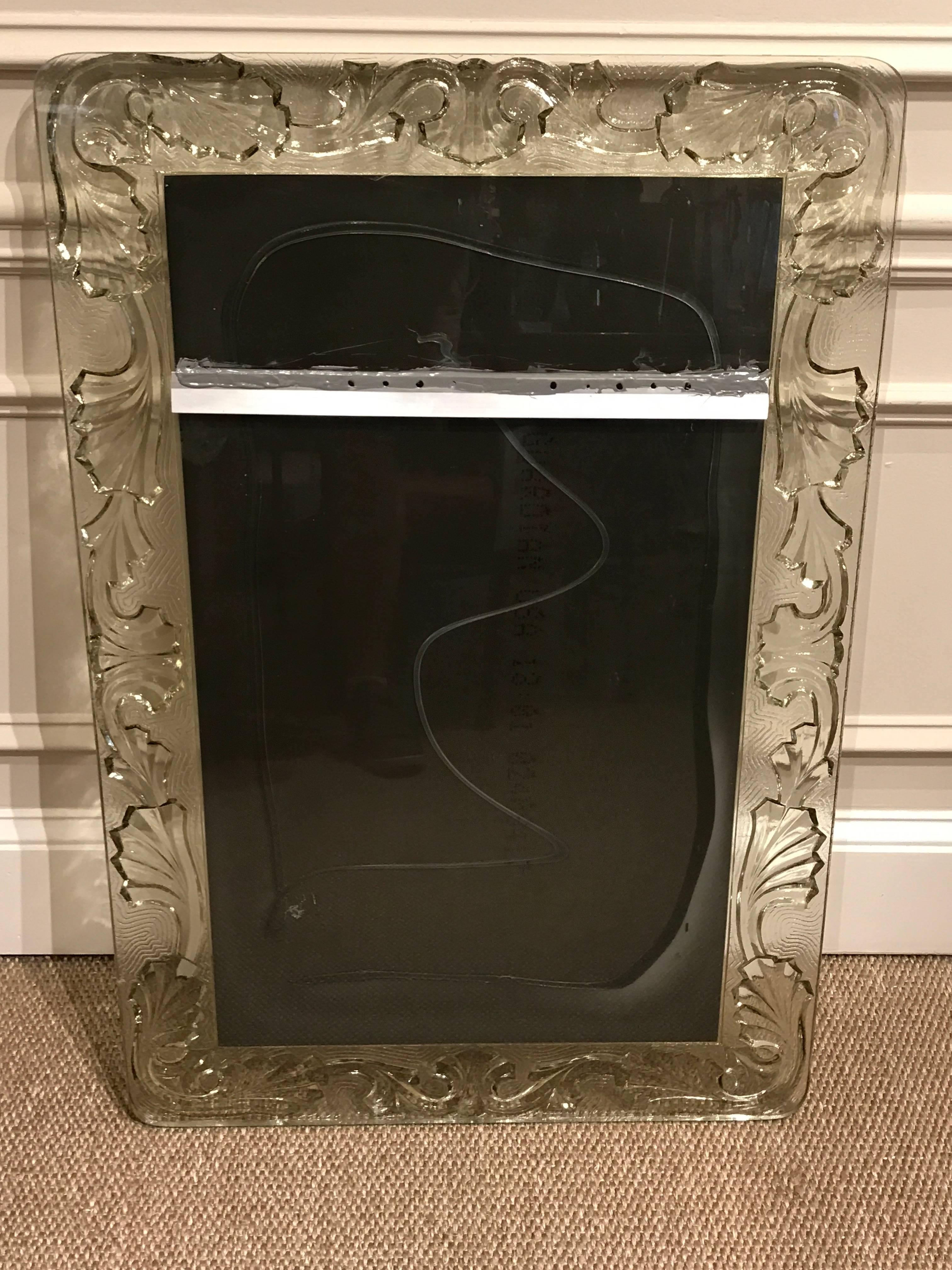 Lalique Style Glass Wall Mirror 2