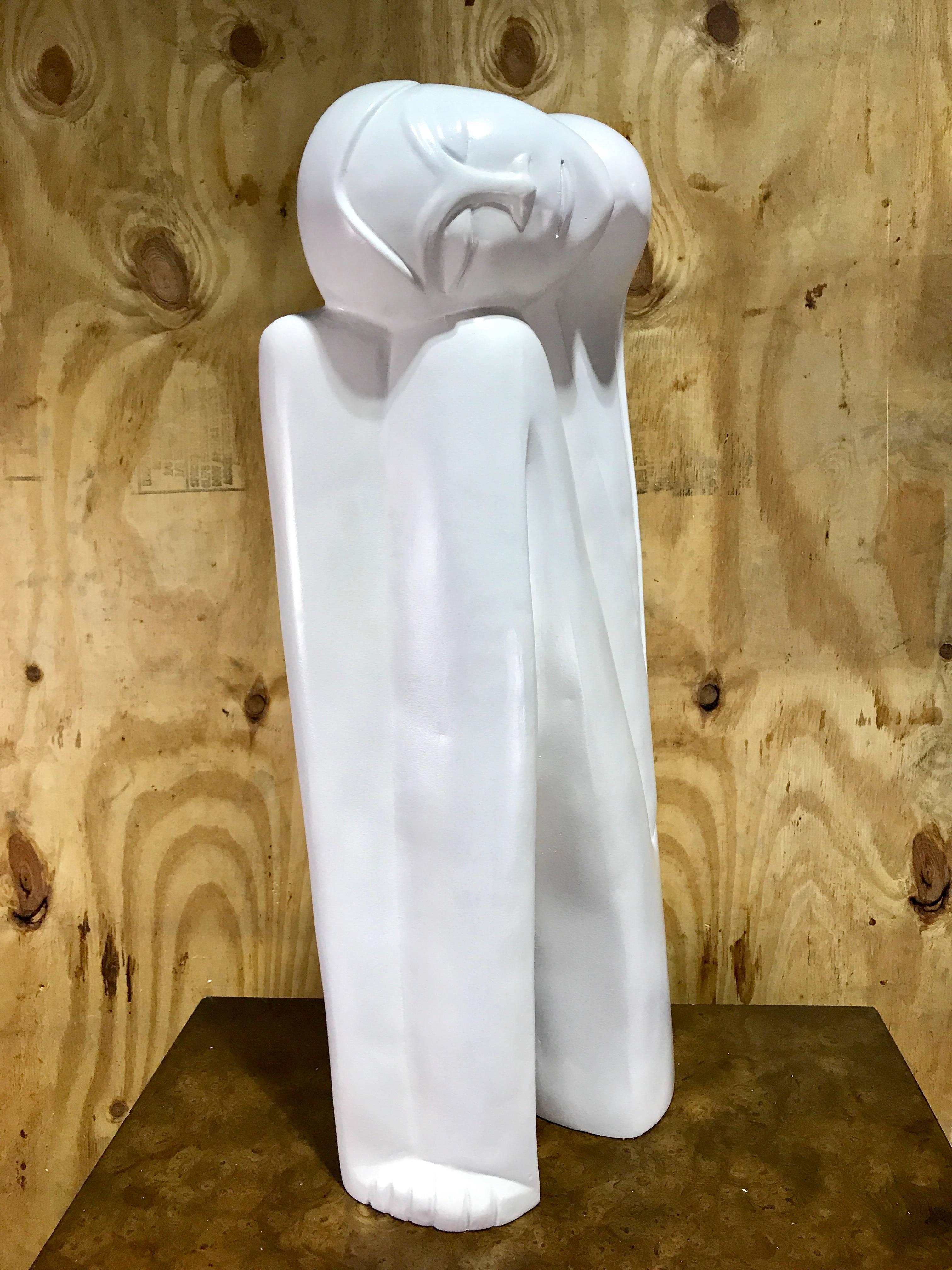 Composition Midcentury Lacquered Sculpture in the Manner of Brancusi For Sale