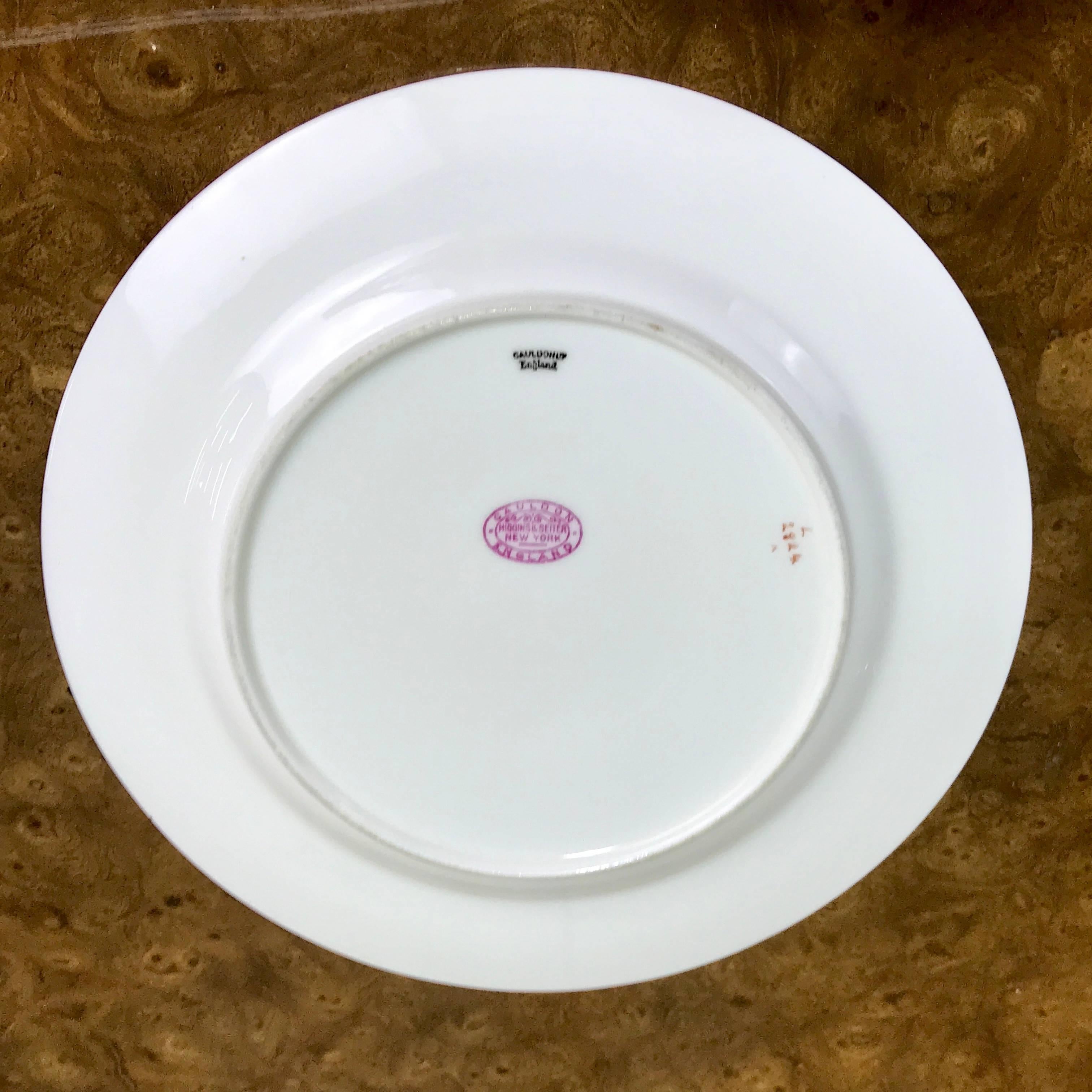 12 First Class Steamship or Yacht Dessert Plates by Cauldon In Good Condition For Sale In Atlanta, GA