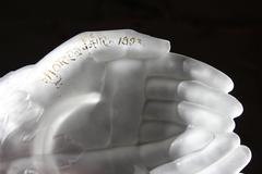 Rare Frosted Glass Double Hands Dish; Holyrood Glass & Boston Fair, 1875