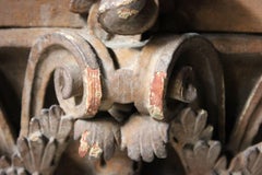 Pair of Carved Pine and Plaster Painted Corinthian Capital Wall Brackets