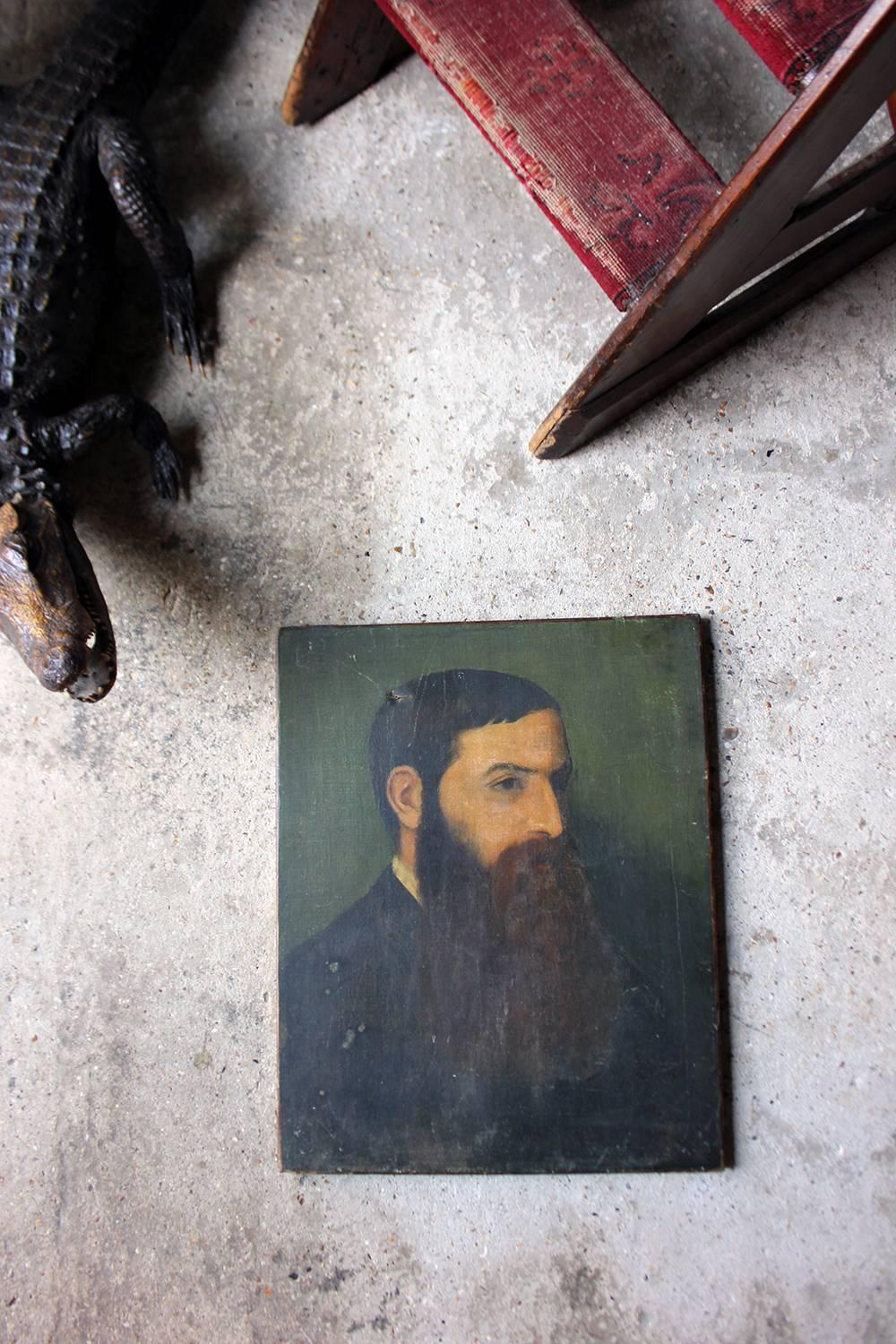 Hand-Painted Circle of G.F. Watts, Portrait of a Bearded Gentleman, circa 1850-1870