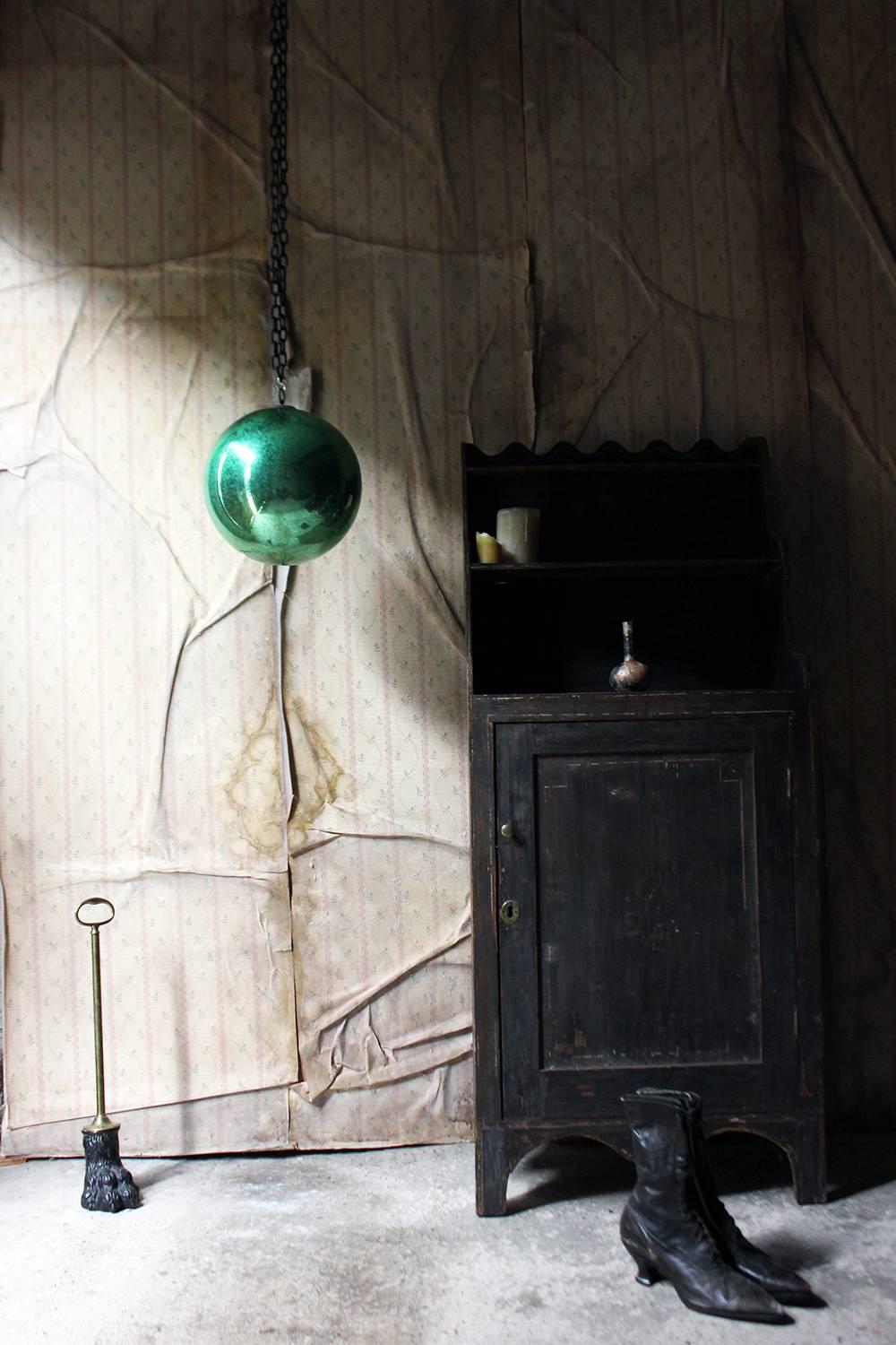 Good Large Green Mercury Glass Witches Ball, circa 1900 2