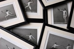 Sword Fencing of 1893 Group of Eight Framed Photogravures of Fencing Positions