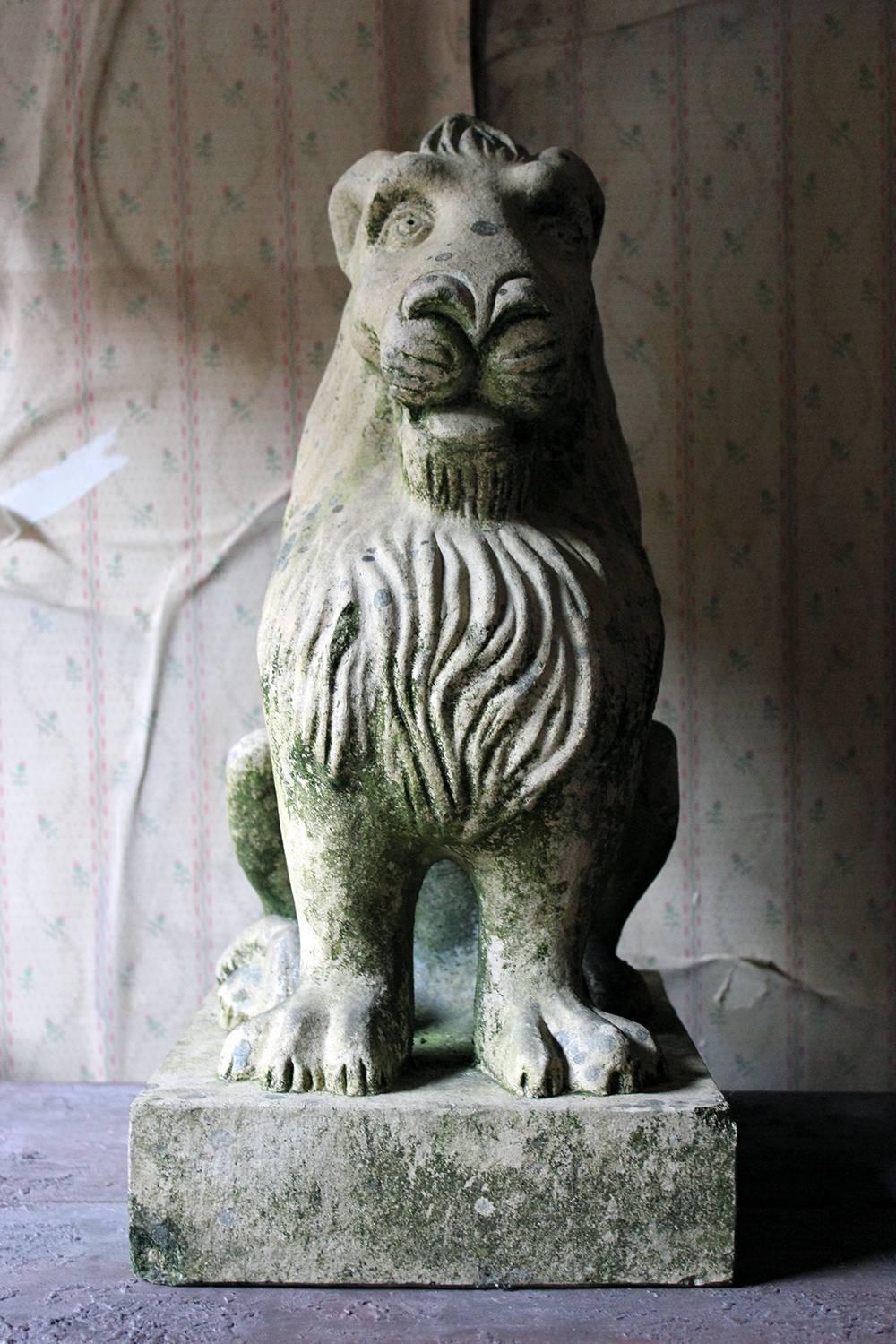 Neoclassical Revival Attractive and Highly Stylised Early 20th Century Terracotta Seated Lion