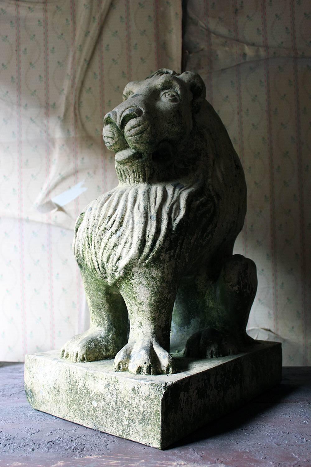 Attractive and Highly Stylised Early 20th Century Terracotta Seated Lion 2