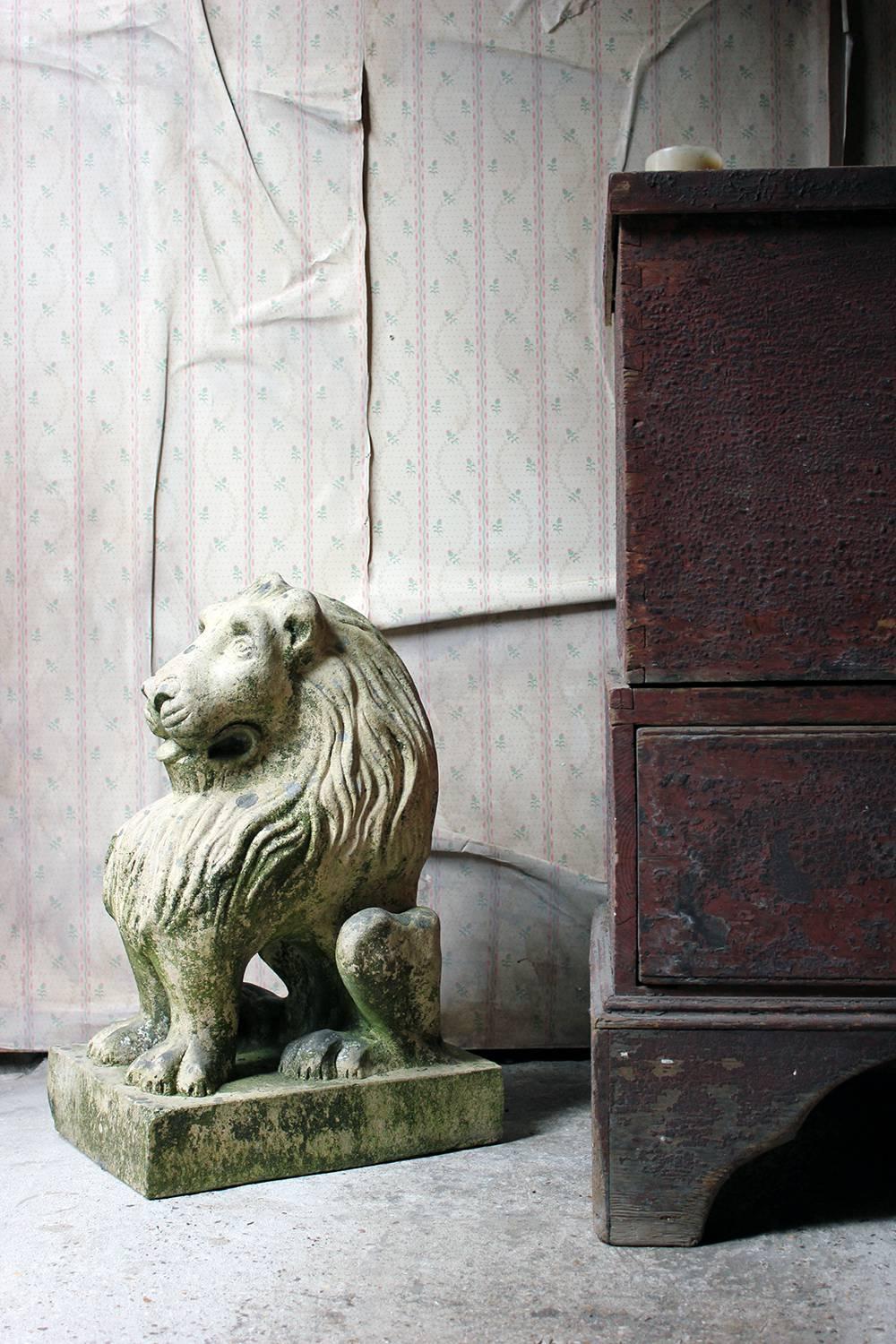 Attractive and Highly Stylised Early 20th Century Terracotta Seated Lion 3