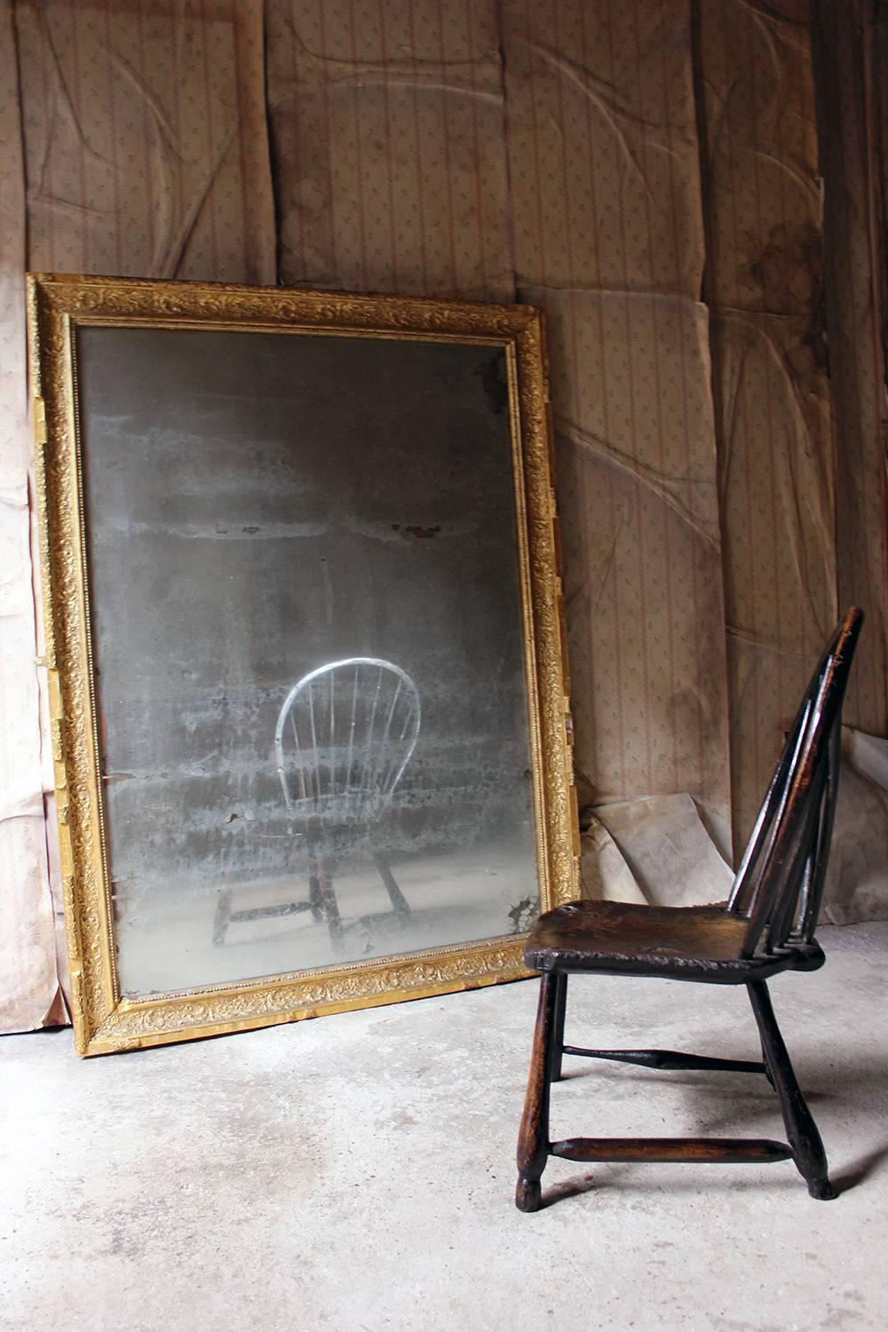 Stunning Large 19th Century French Giltwood and Gesso Wall Mirror, circa 1880 1