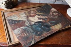 Late 17th Century Italian School Oil on Canvas Religious Study Fragment