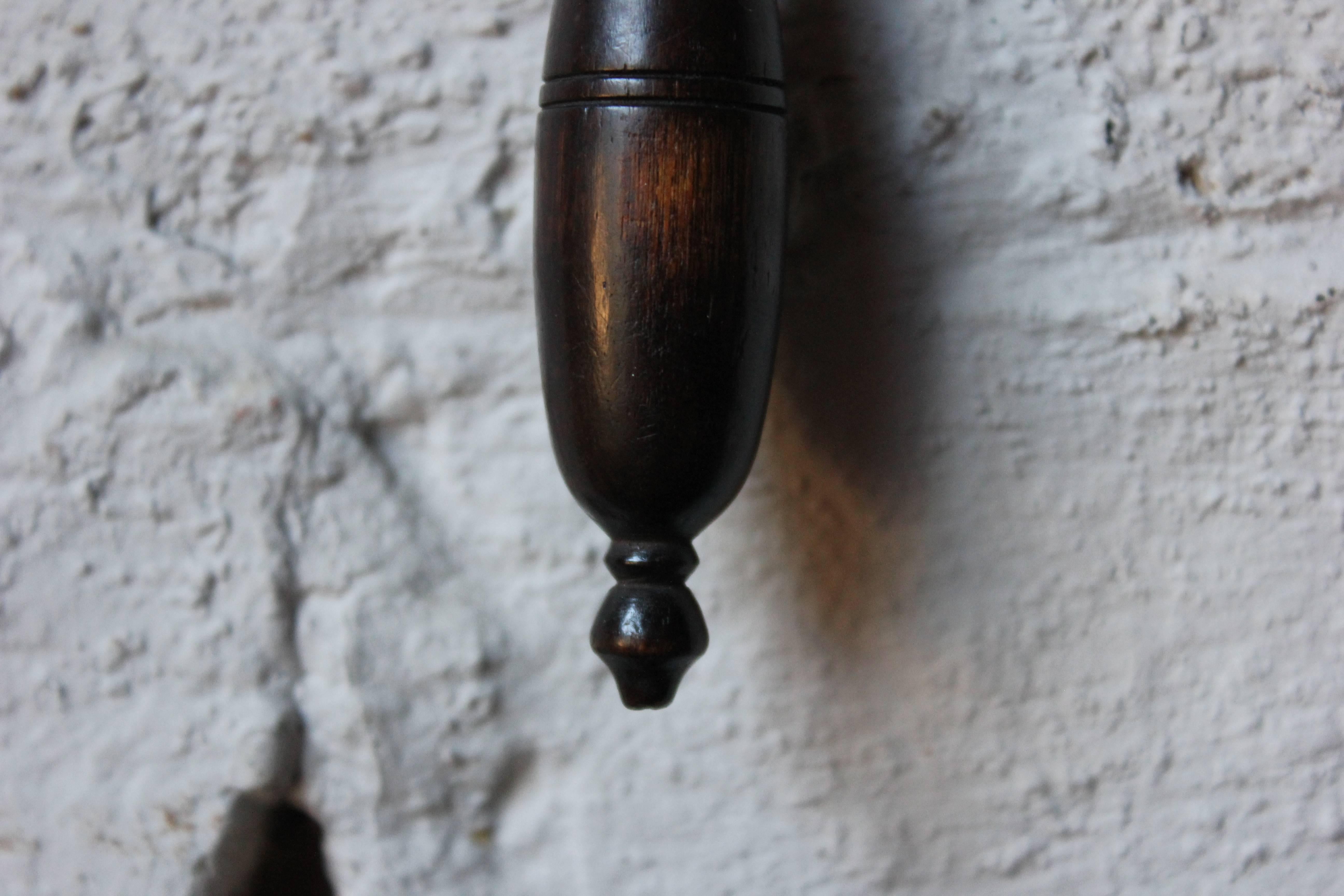 George III Rare 18th century Ebonized Convex/Concave Hand Mirror, circa 1790