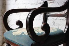 Handsome Late Regency Period Mahogany Open Armchair, circa 1825