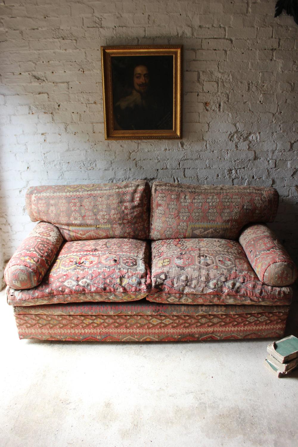 Good Quality ThreeSeat Kilim Upholstered Sofa by Smith, circa