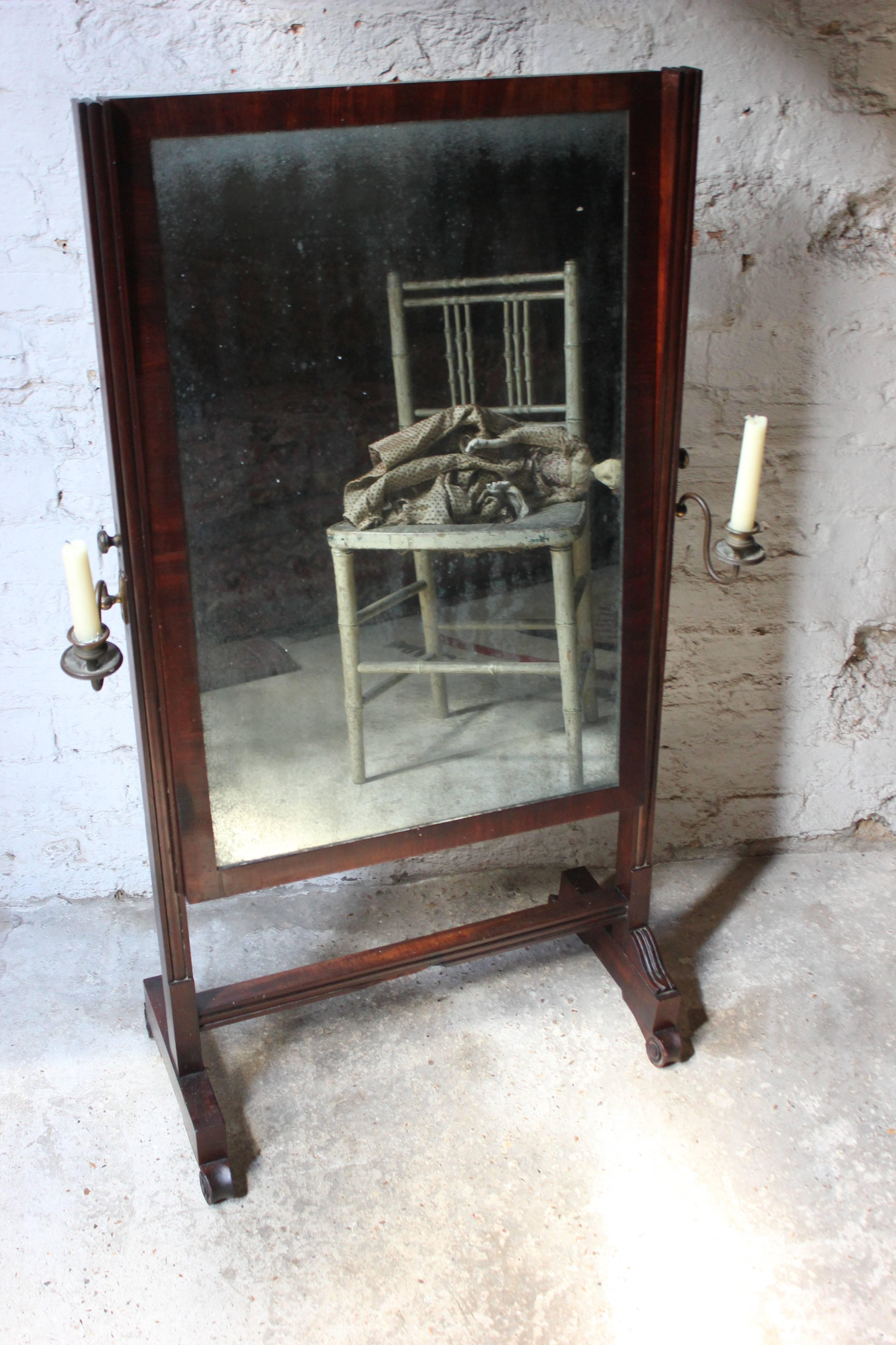 Veneer Rare Mid-19th Century Child’s Cheval Mirror, circa 1860