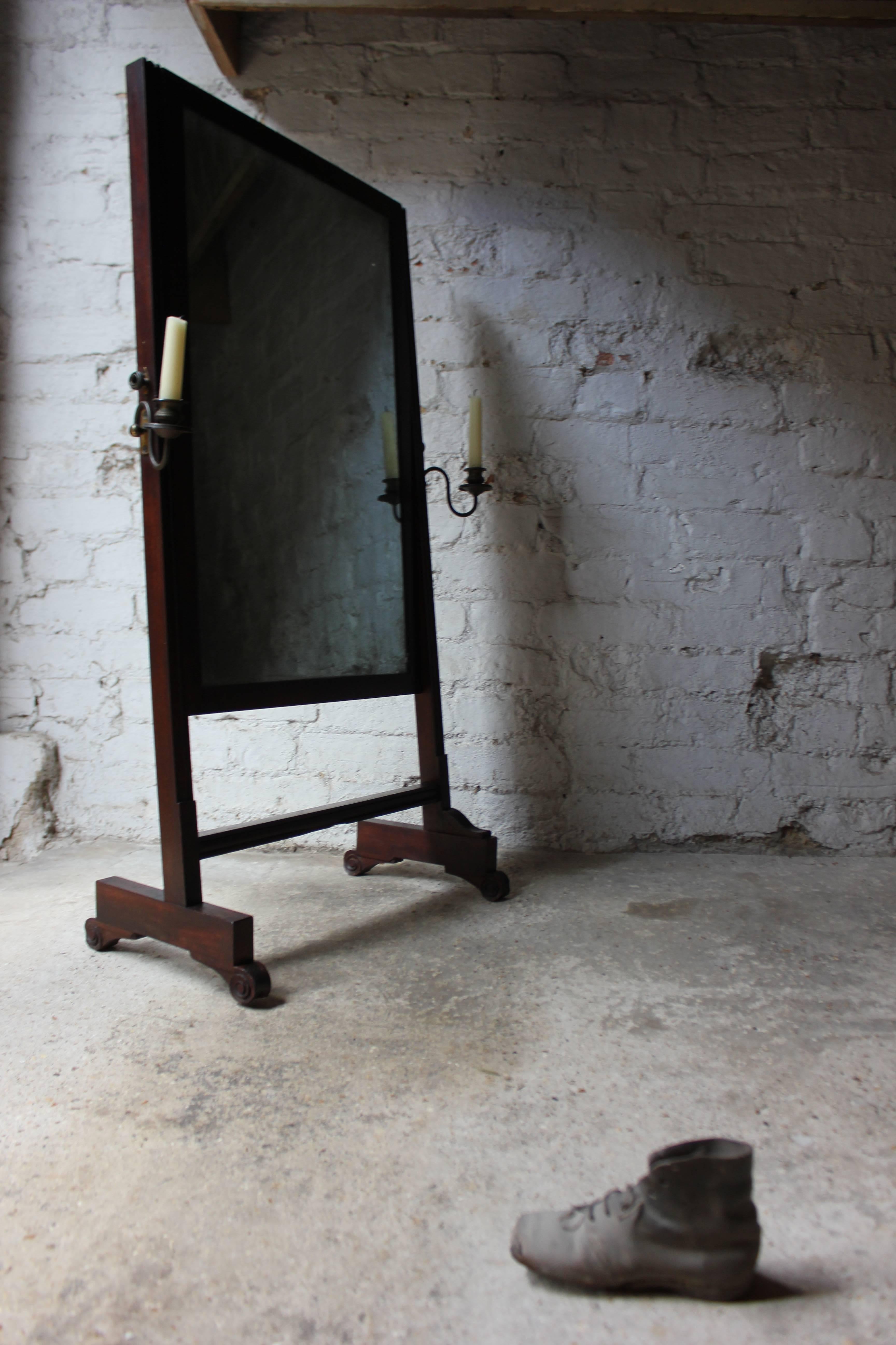 Mahogany Rare Mid-19th Century Child’s Cheval Mirror, circa 1860