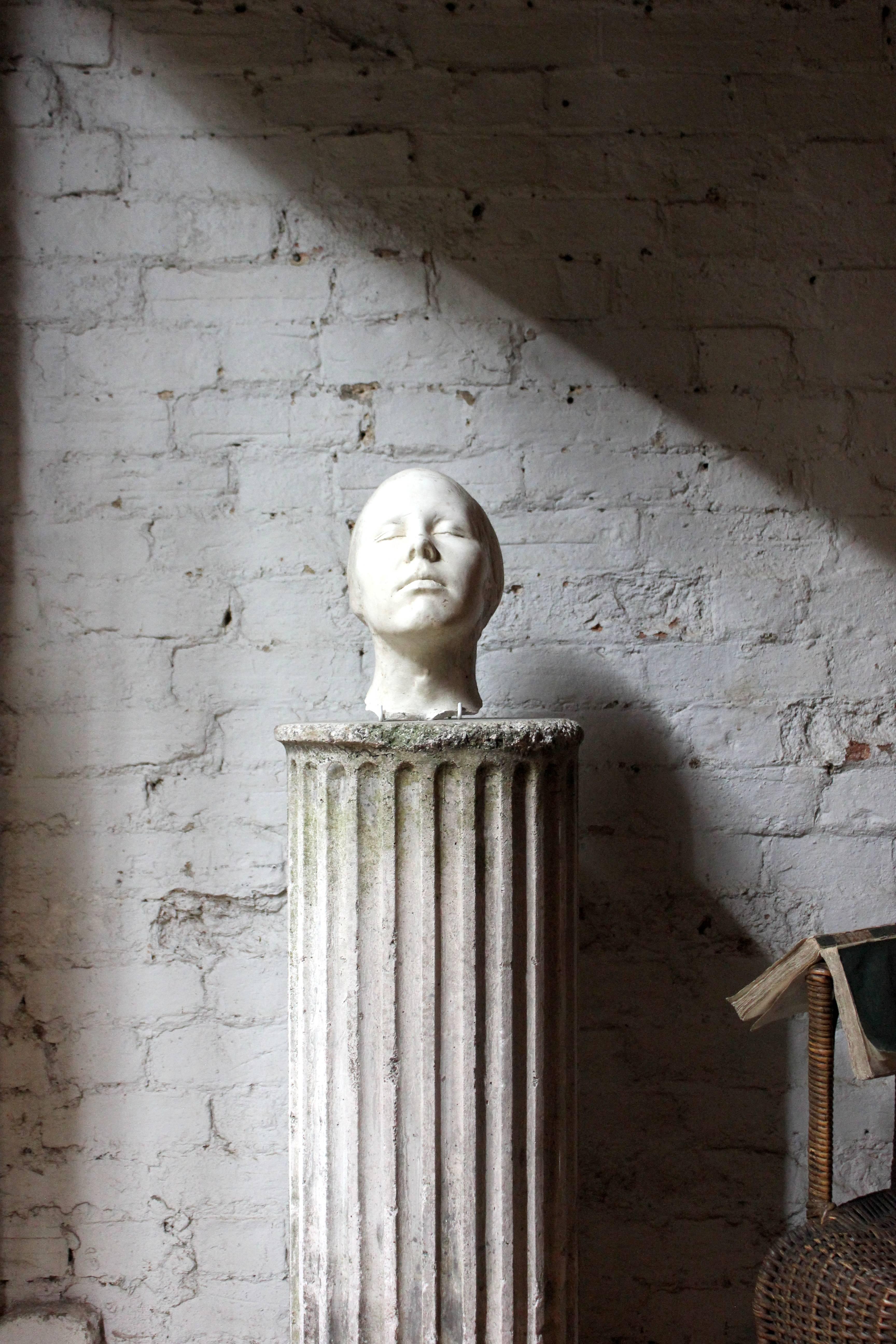 Very Good 20th Century Plaster Death Mask of a Female 1