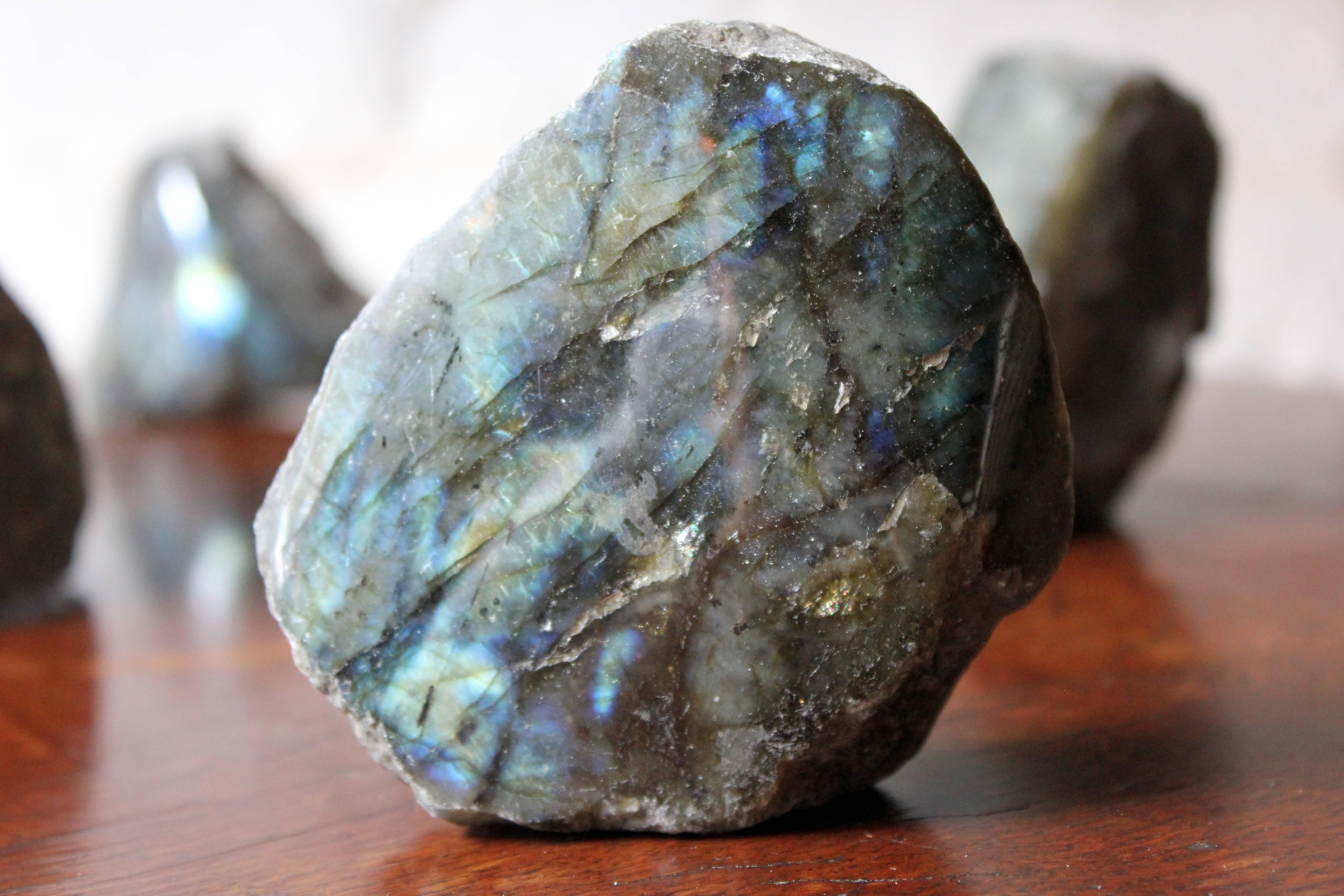 18th Century and Earlier Natural History, a Beautiful Group of Ten Labradorite Mineral Specimens