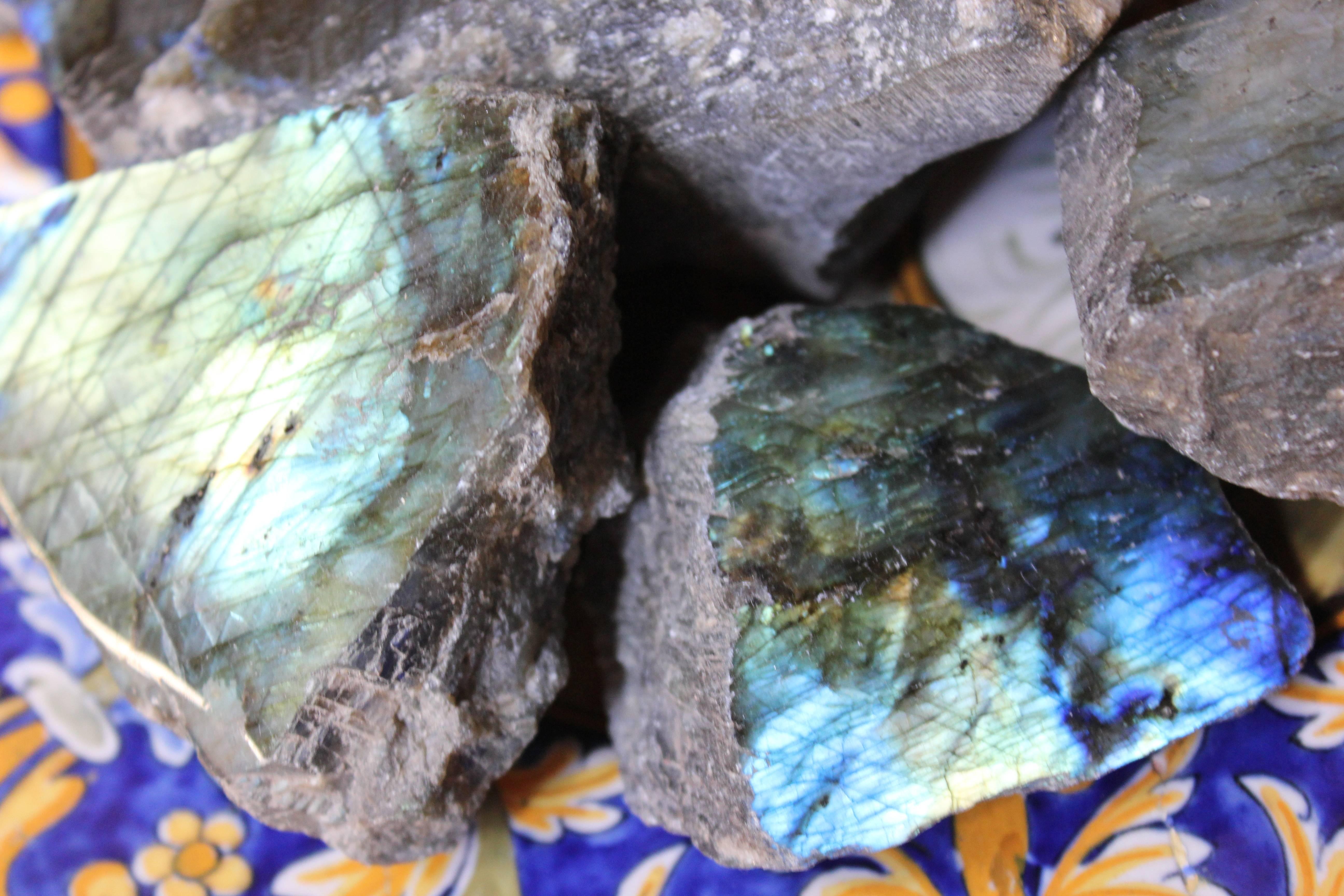 Natural History, a Beautiful Group of Ten Labradorite Mineral Specimens 2