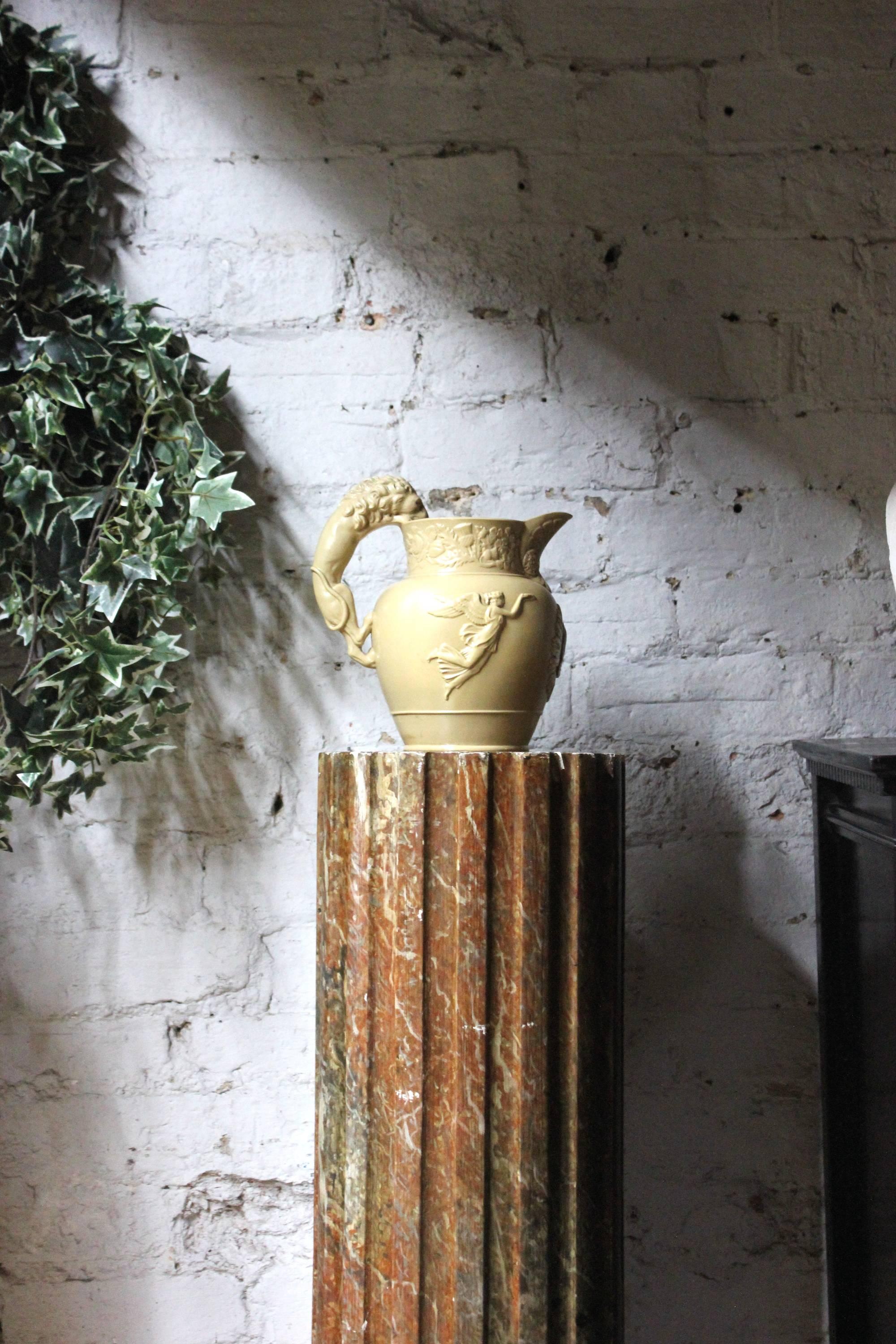 Rare King George IV Memoriam Buff Stoneware Jug, circa 1830 1
