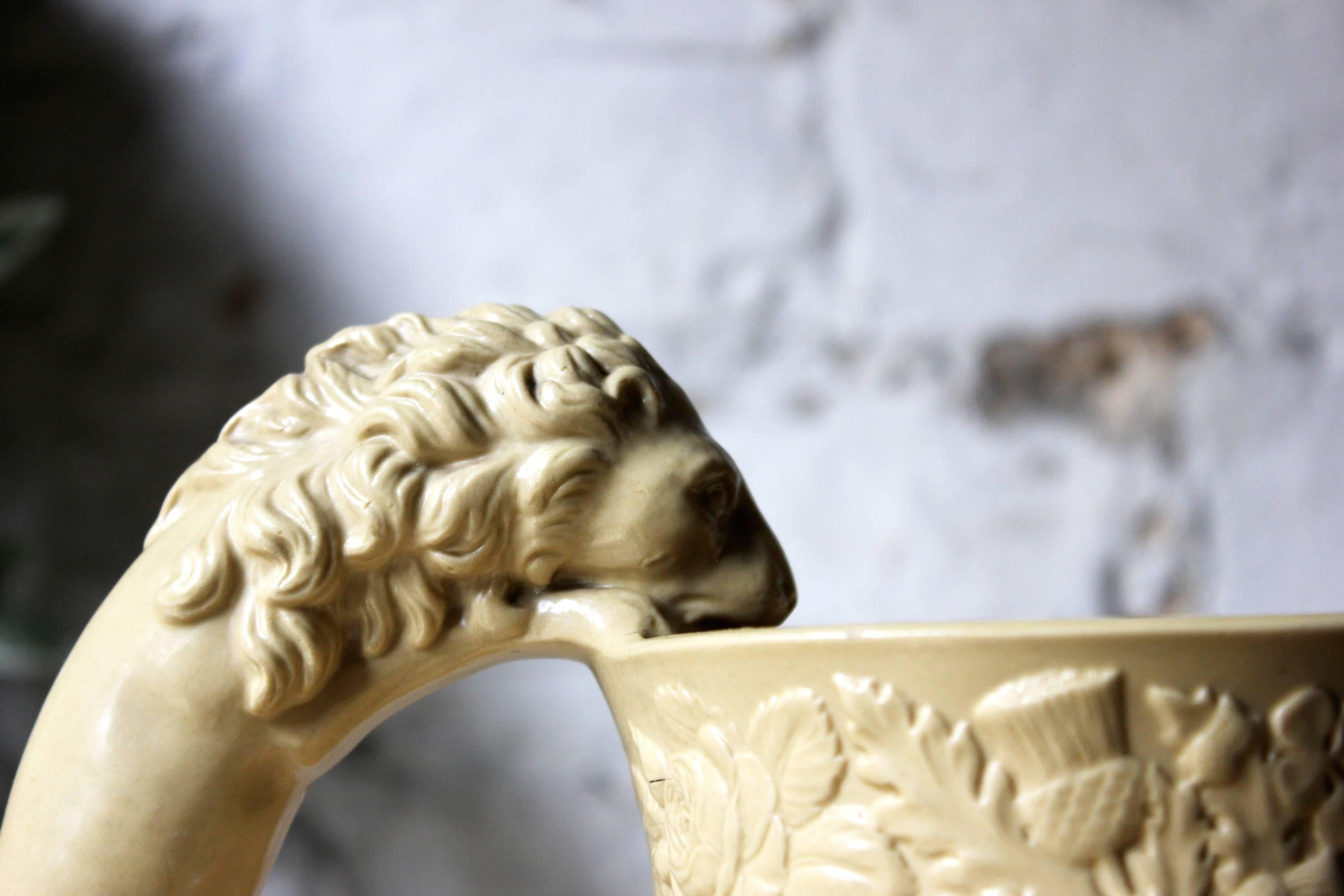 Rare King George IV Memoriam Buff Stoneware Jug, circa 1830 2