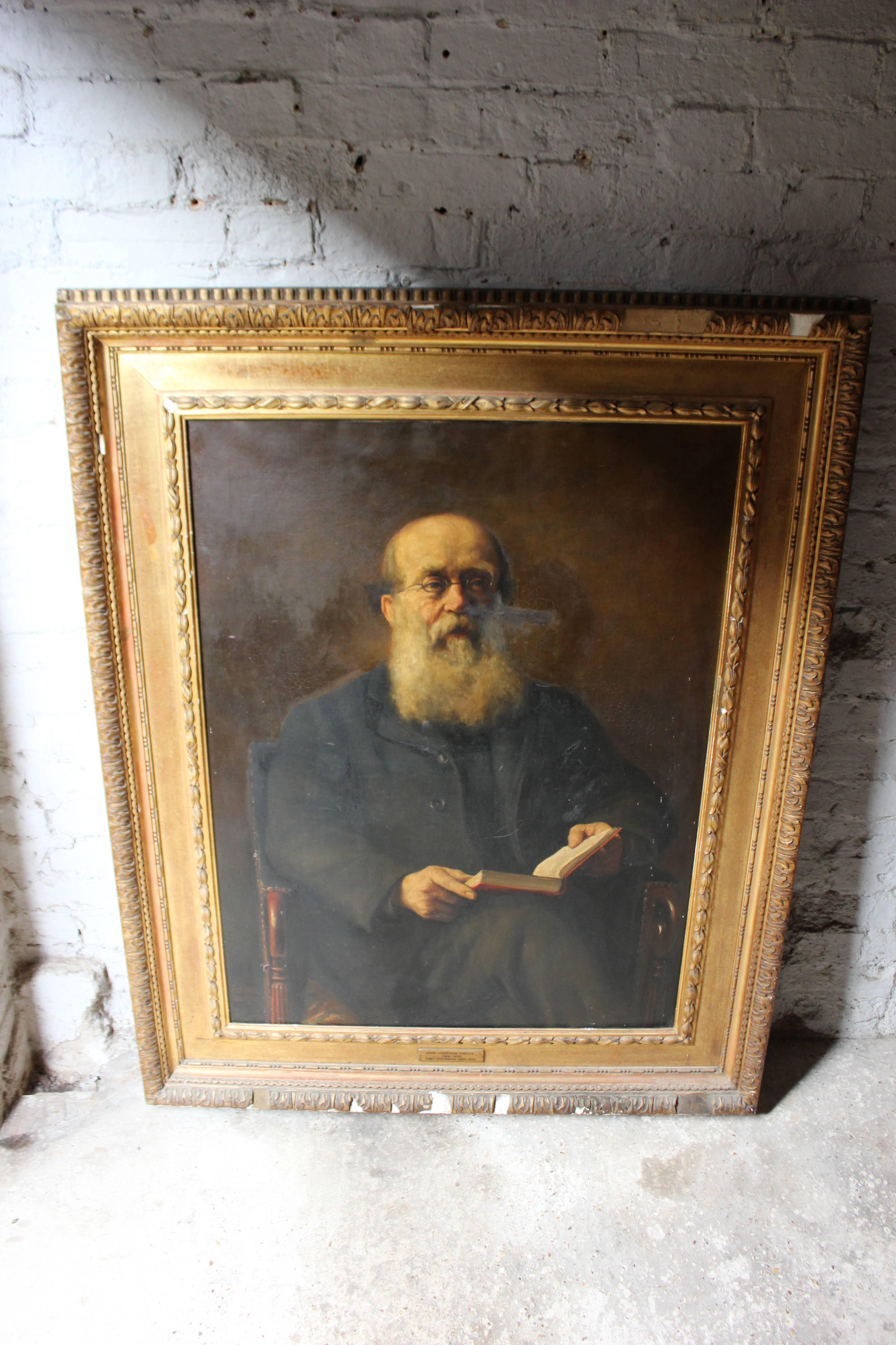 Ambrose Dudley, A Large English School, Gilt Framed Oil on Canvas Portrait 1