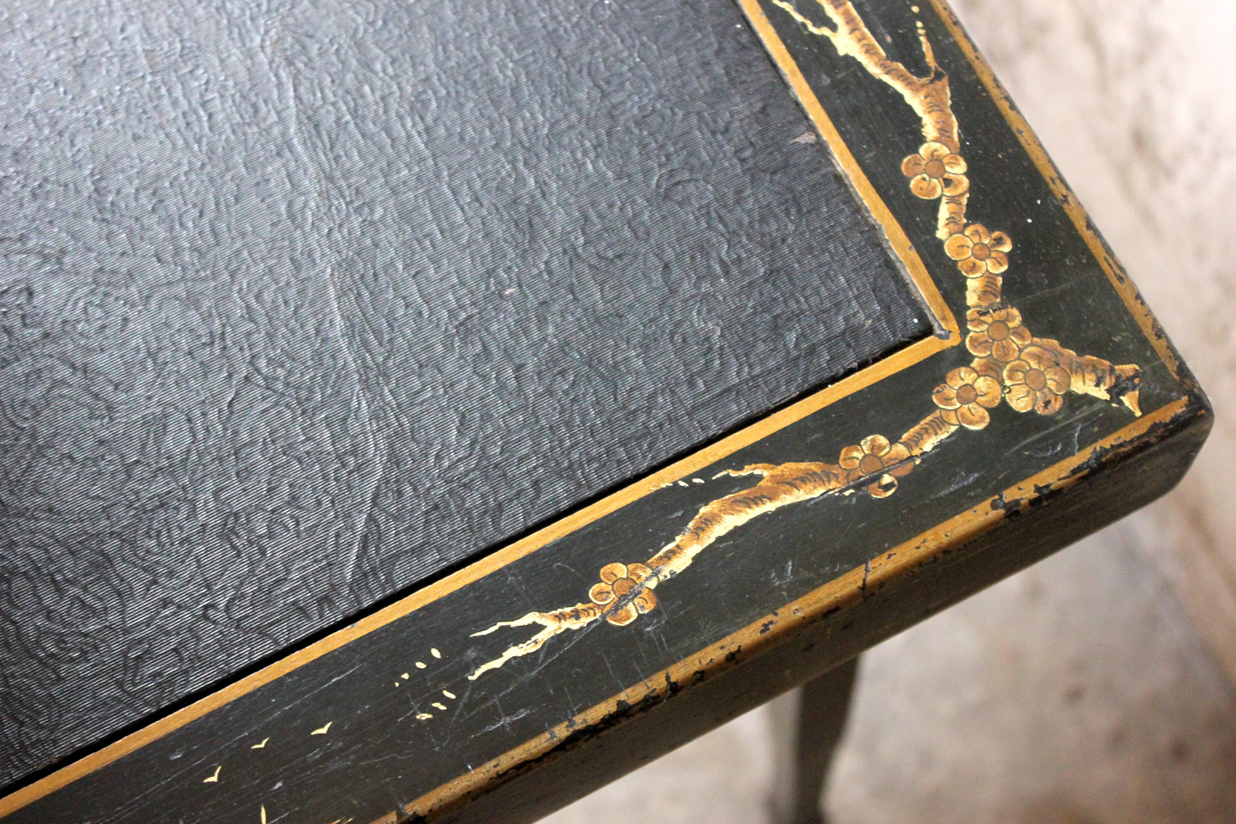 Early 20th Century American Lacquered Chinoiserie Folding Card Table, circa 1923