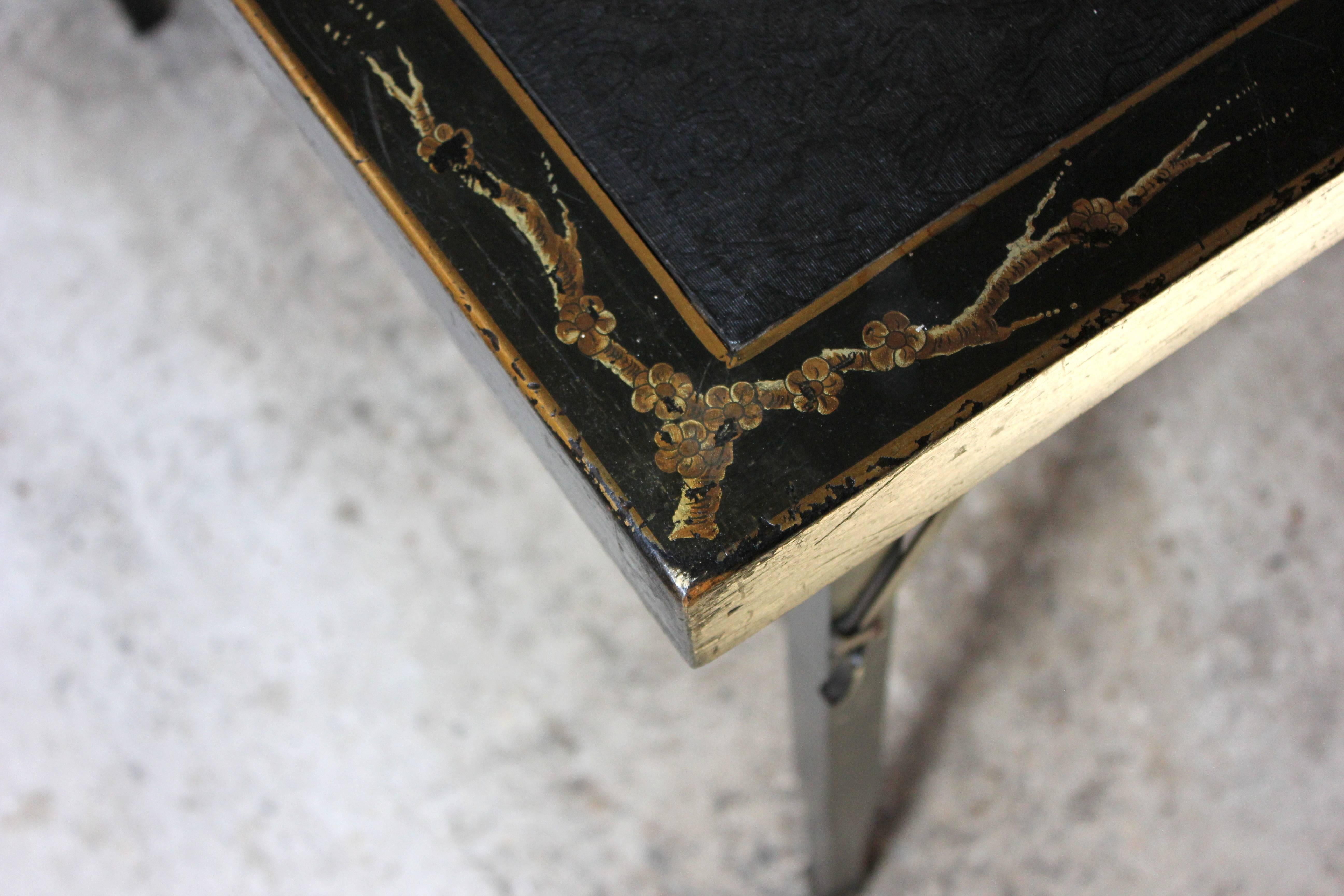 American Lacquered Chinoiserie Folding Card Table, circa 1923 3