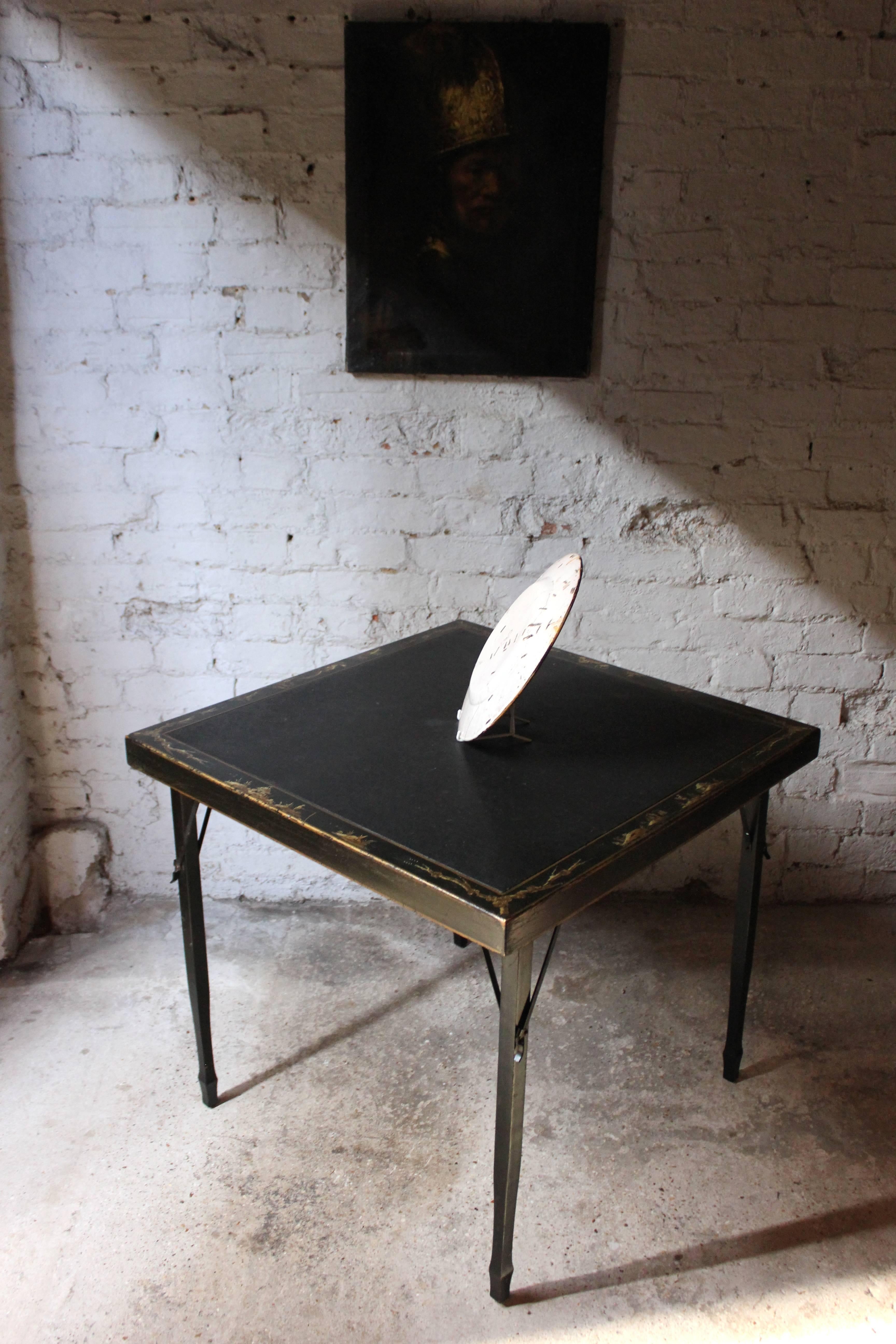 American Lacquered Chinoiserie Folding Card Table, circa 1923 2