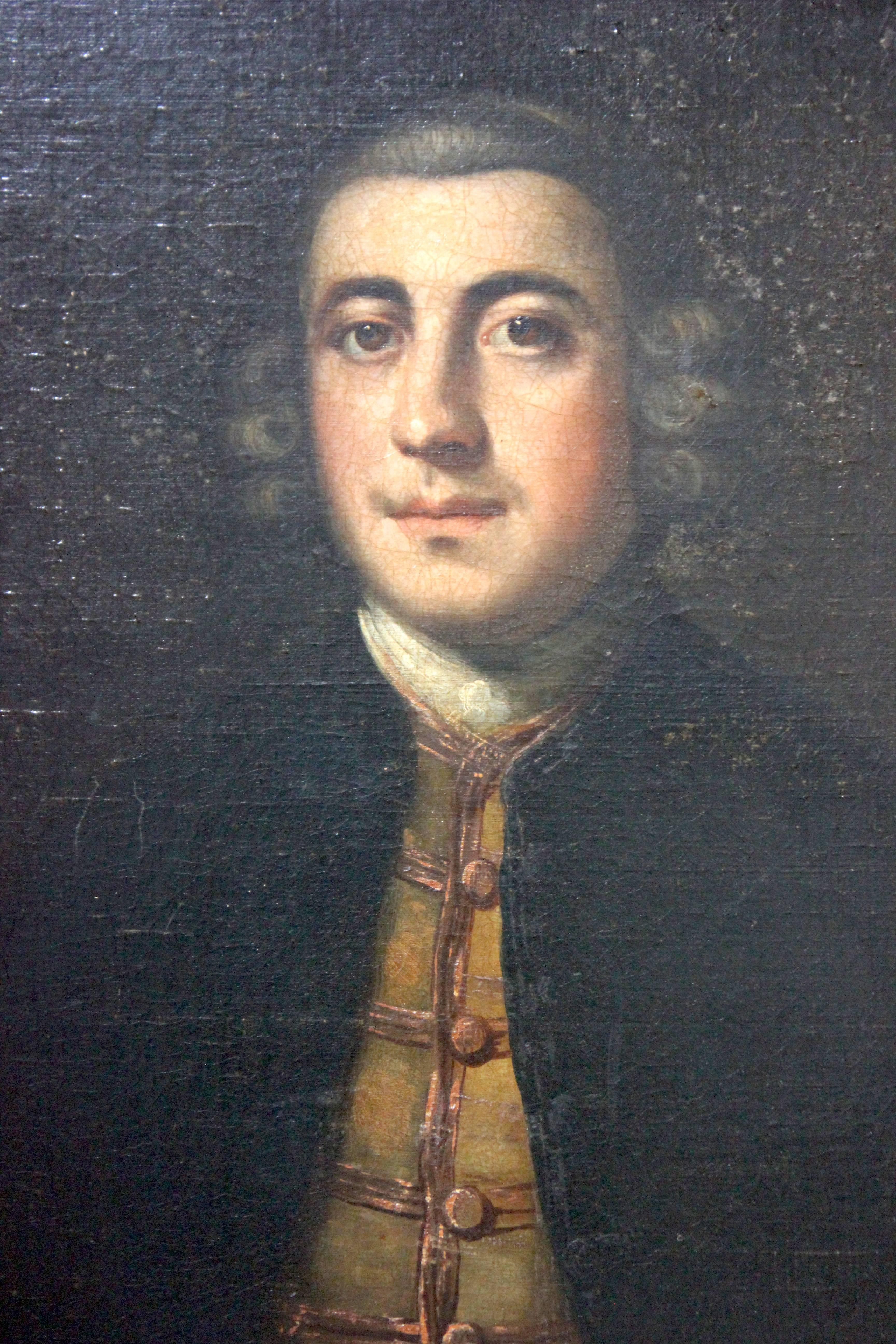 Mid-18th Century Provincial English School Oil on Canvas Lumley Arnold Portrait 3